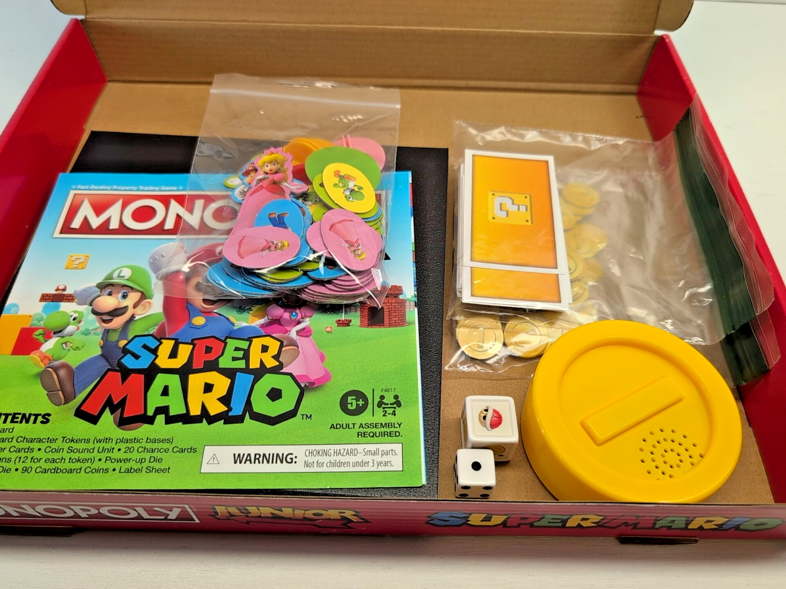 100% COMPLETE! HASBRO MONOPOLY JUNIOR SUPER MARIO COIN SOUND UNIT WITH BATTERIES