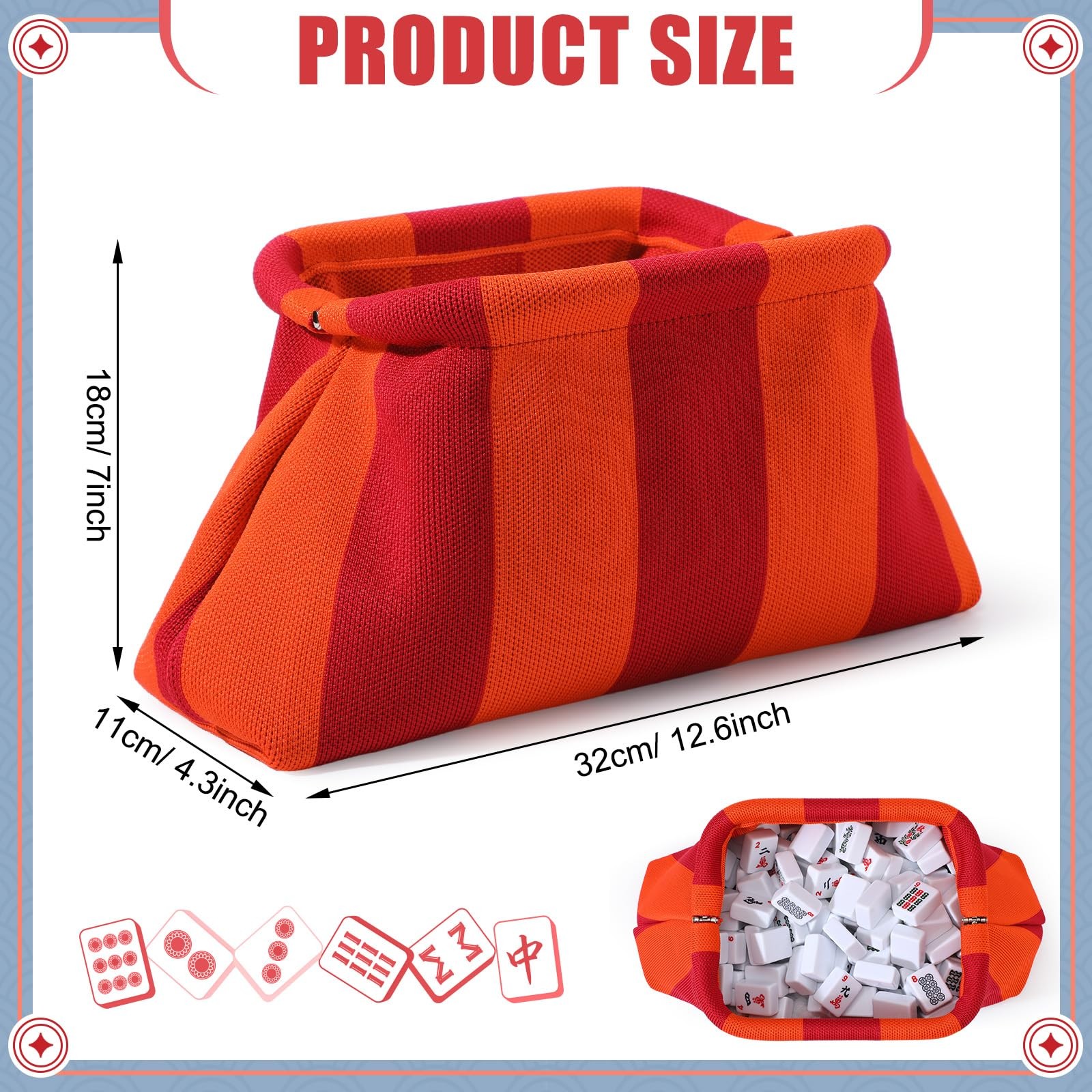 Mahjong Tile Bag Mahjong Empty Bag Crochet Purses Mah Jong and Gift for Game …