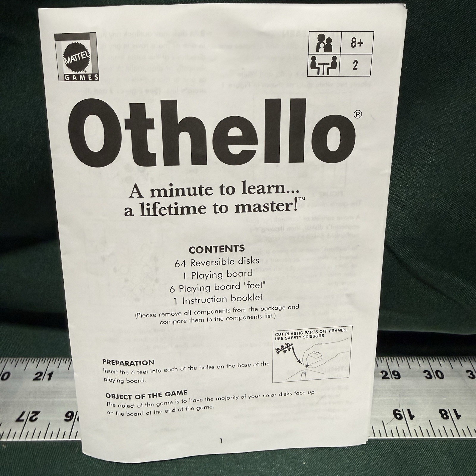 OTHELLO – Strategy – 2-Player Board Game – Mattel – 2005 – COMPLETE – Free Ship