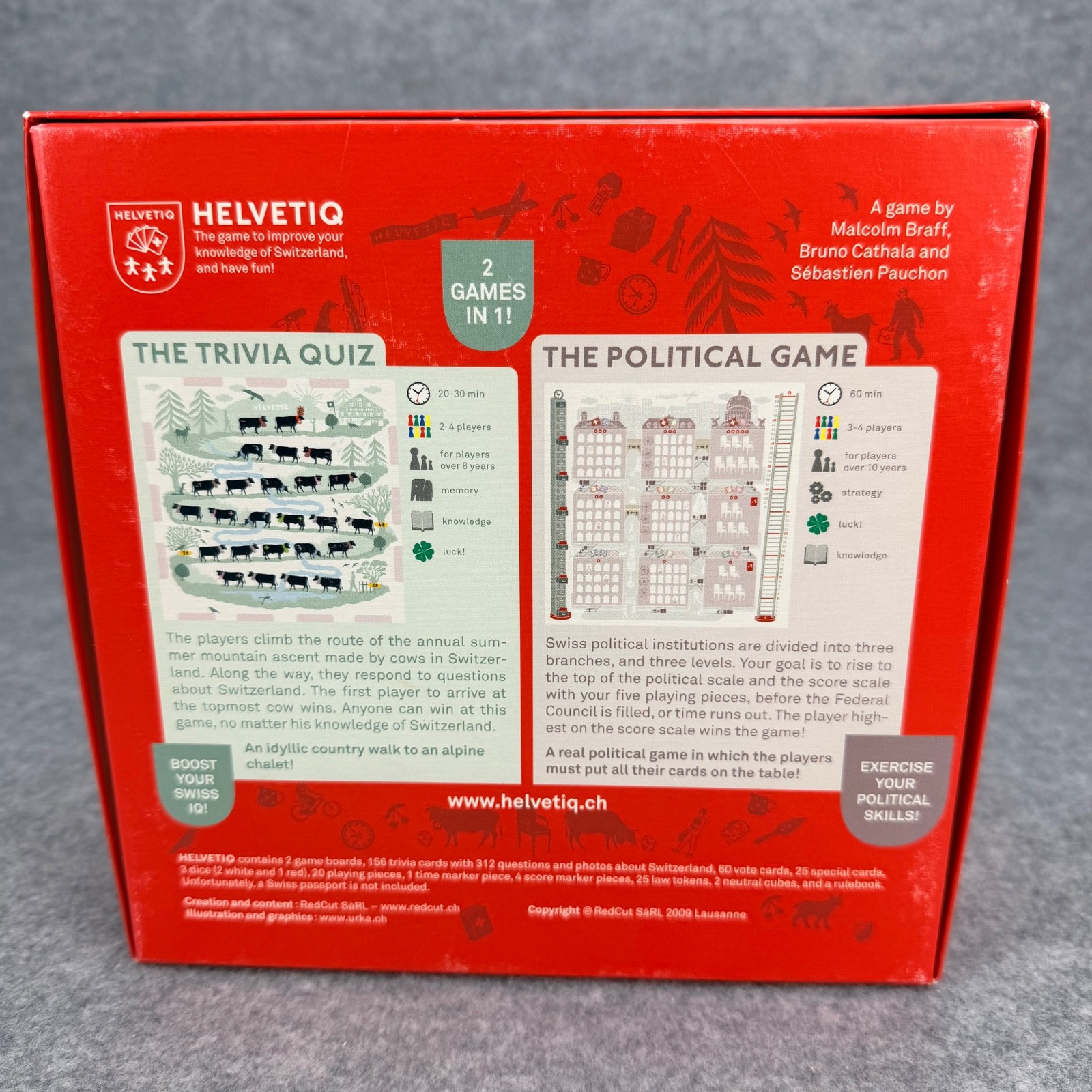 HELVETIQ The Swiss Game 2009 Board Game English Bruno Cathala Sealed Cards Read