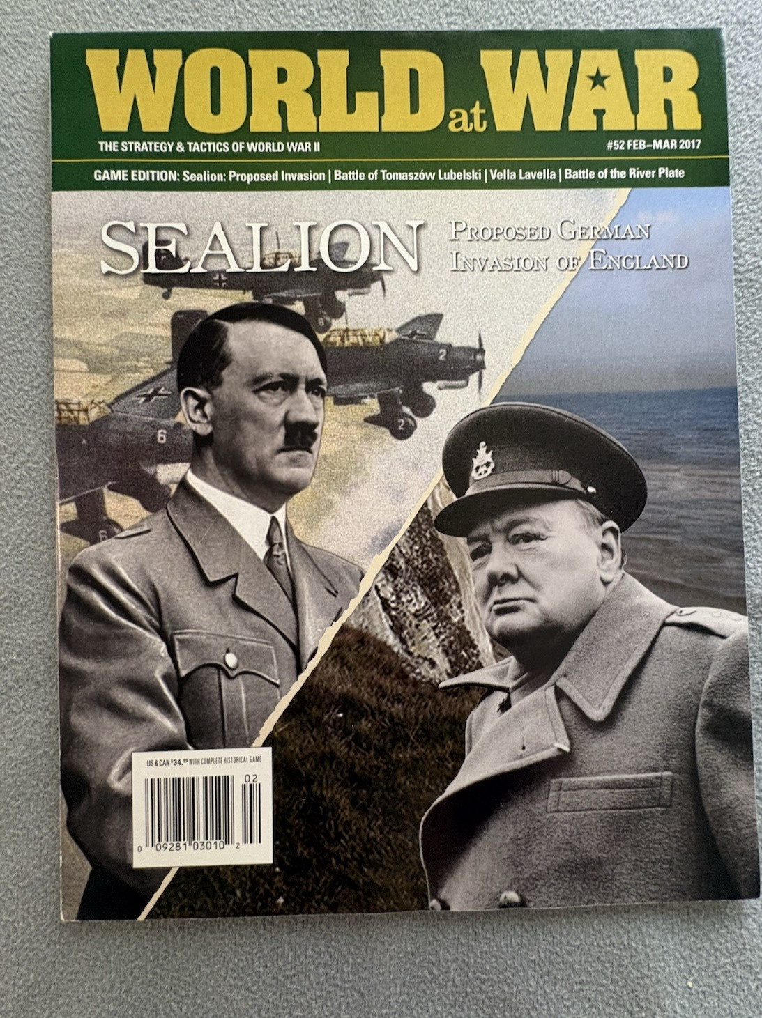 World at War #52 w/ “Sealion” game UNPUNCHED complete; Germany invades England