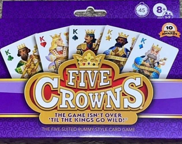 FIVE CROWNS: Game Isn’t Over Until Kings Go Wild 5 Suited Rummy COMPLETE PERFECT