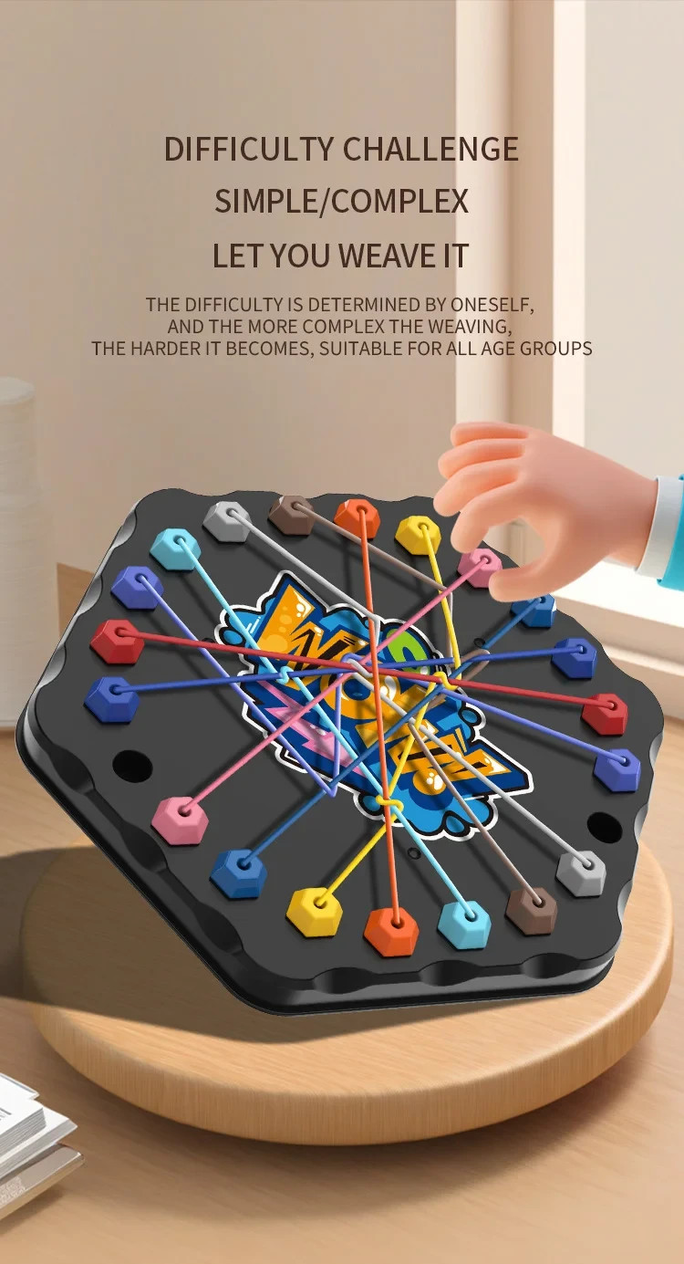 Children Puzzle Board Game Untangle Rope Knots Challenge Social Party Parent-Chi