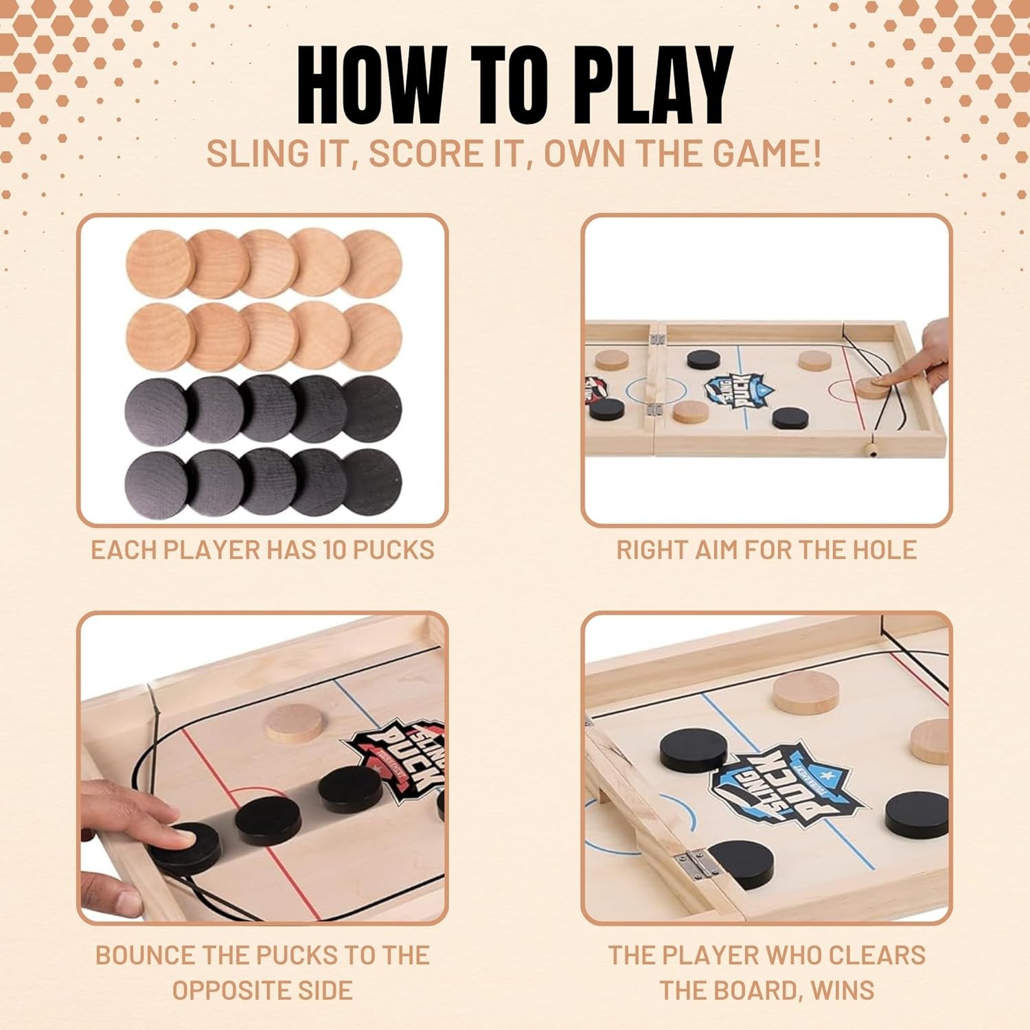 Fast Sling Puck Game – Super Winner Slingshot Puck Board Game – Sling It Shot…