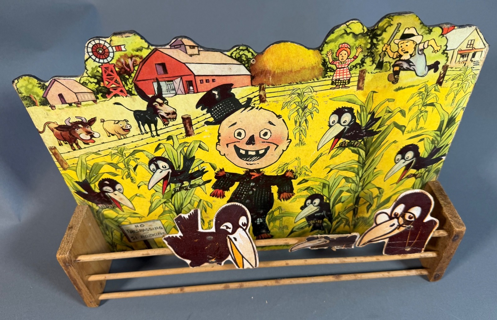 Crows in the Corn cork shooting game Parker Brothers 1930 Incomplete
