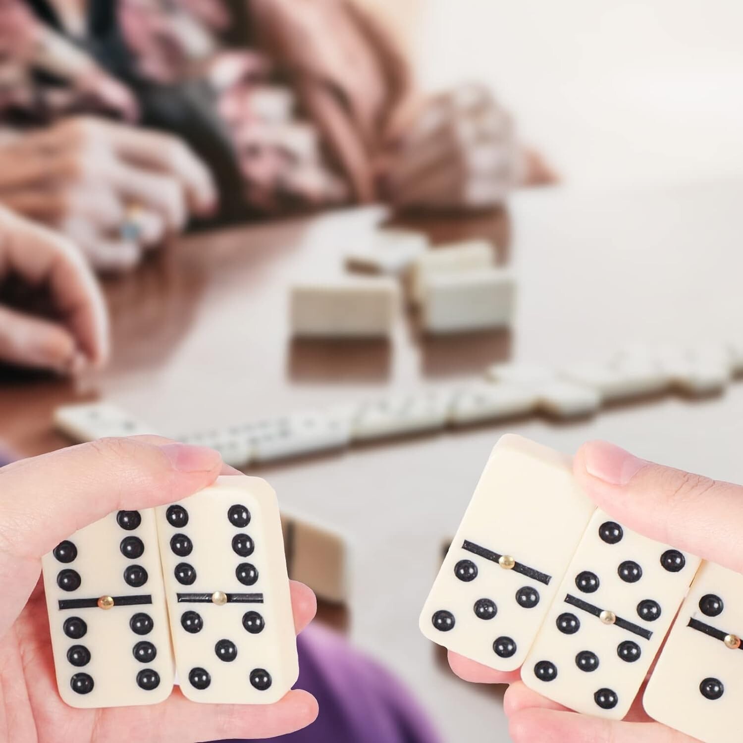 Dominoes Set for Adults Large Size Tile 2.17 Inch 28 Pieces Double Six Dominos