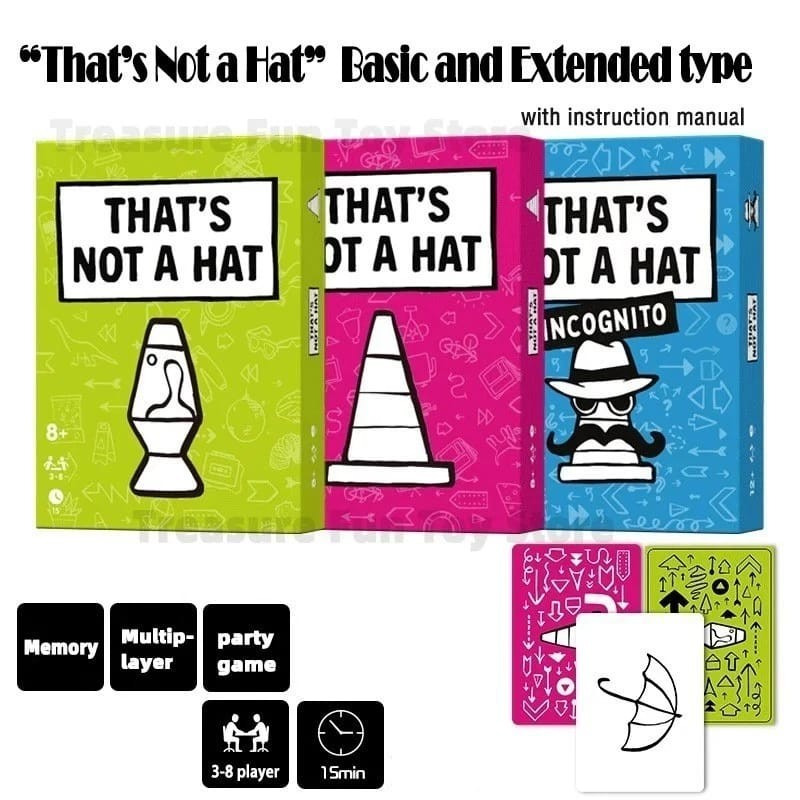 That’s Not a Hat Card Game | Fun Bluffing Memory Party Game for Family & All Age