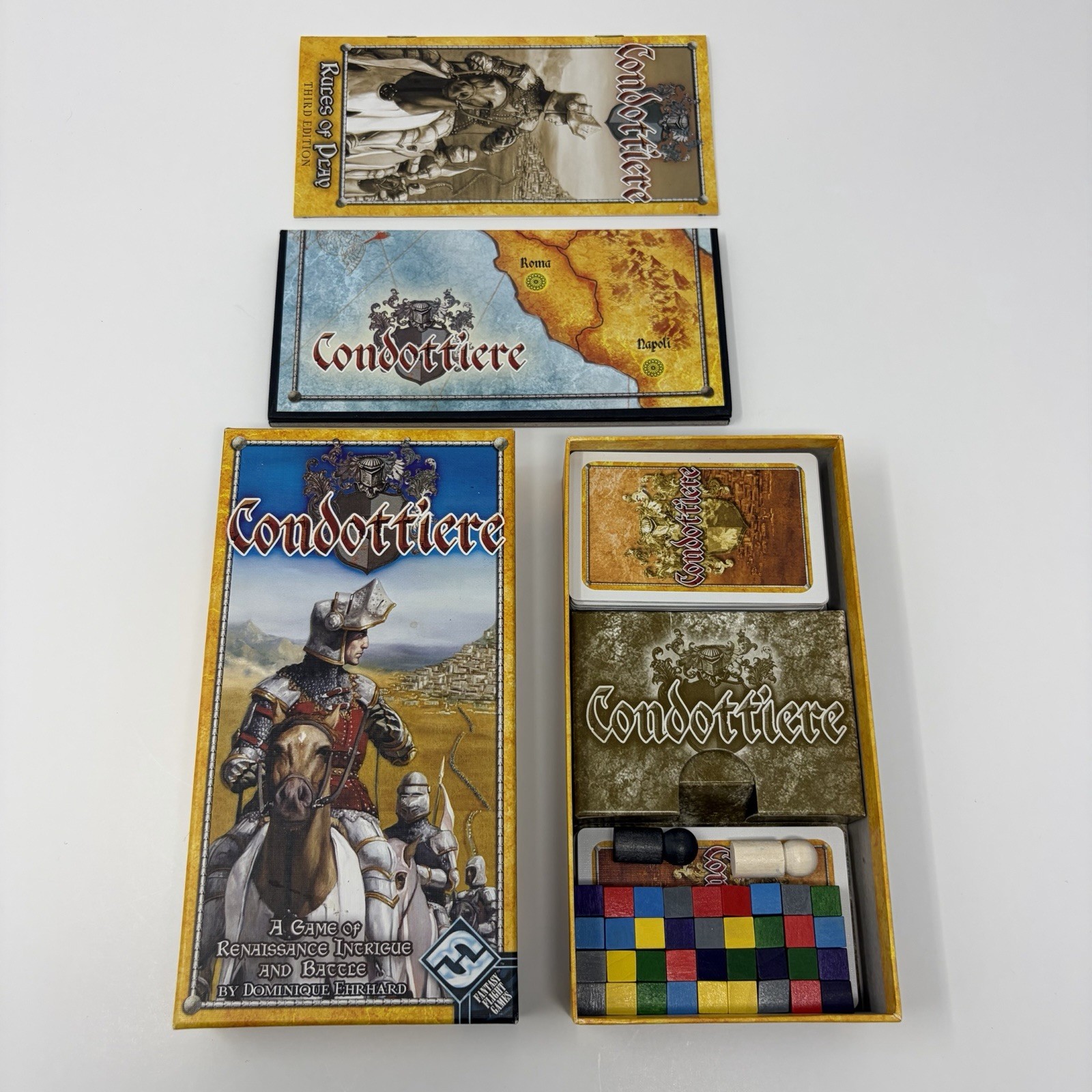 Condottiere Board Game Strategy Fantasy Flight FFG 2007 Third Edition Complete