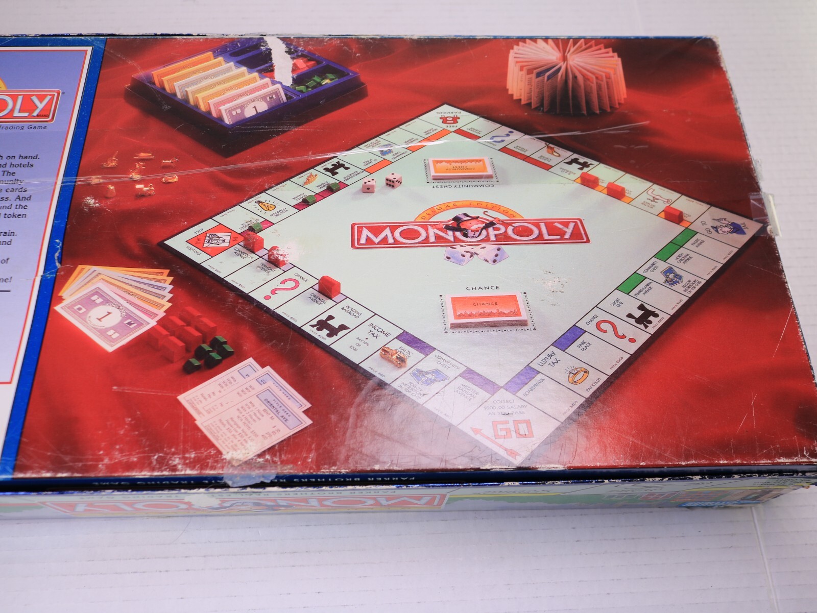 1995 Monopoly Deluxe Edition Board Game 100% Complete Gold Tokens, Clean See Pic