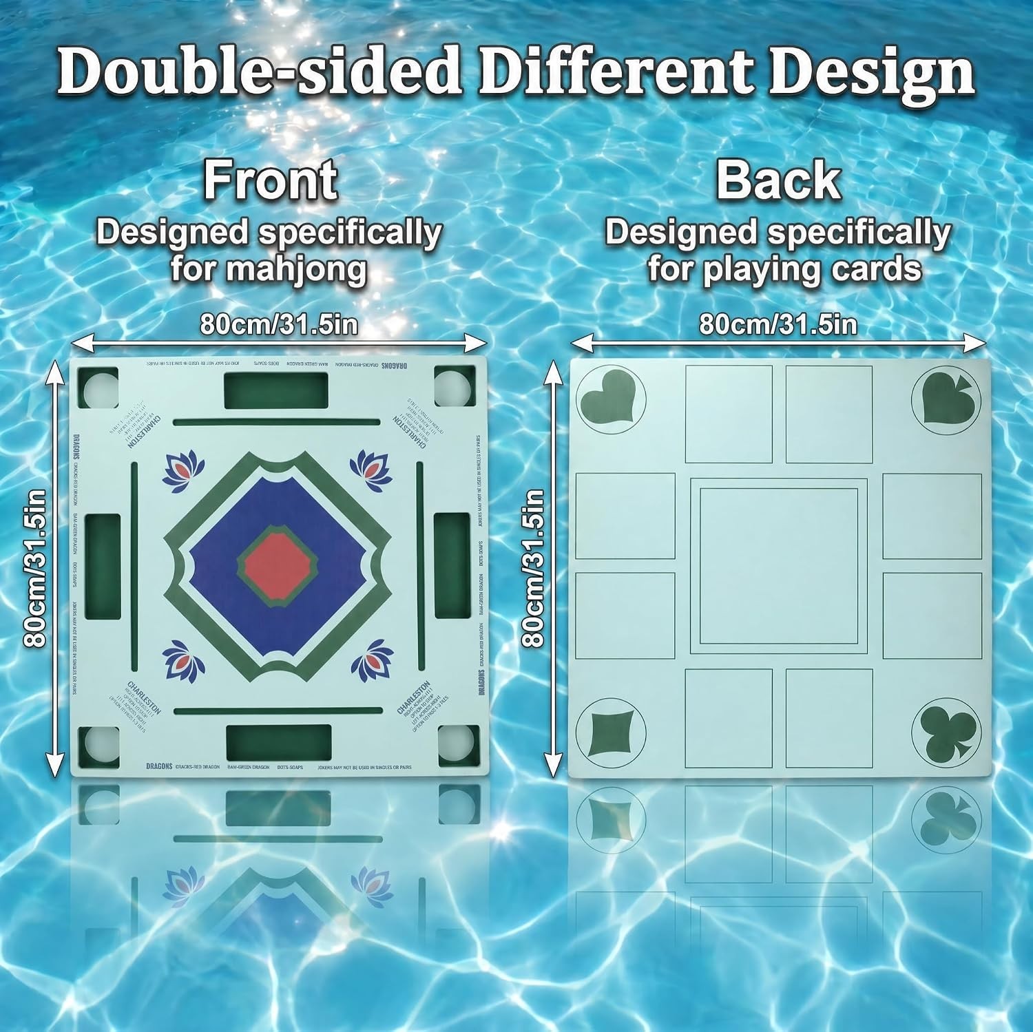 Large Floating Mahjong Table for Pool Water Game Table for Kids and Adults