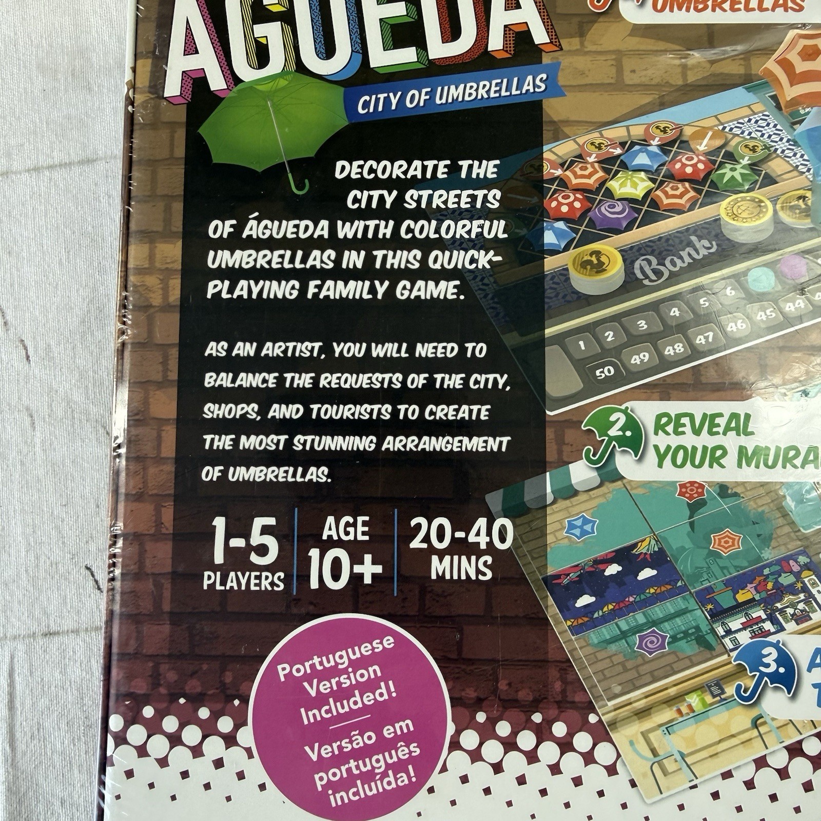 Agueda Águeda: City of Umbrellas, Strategy Board Game for 1 to 5 Players NEW