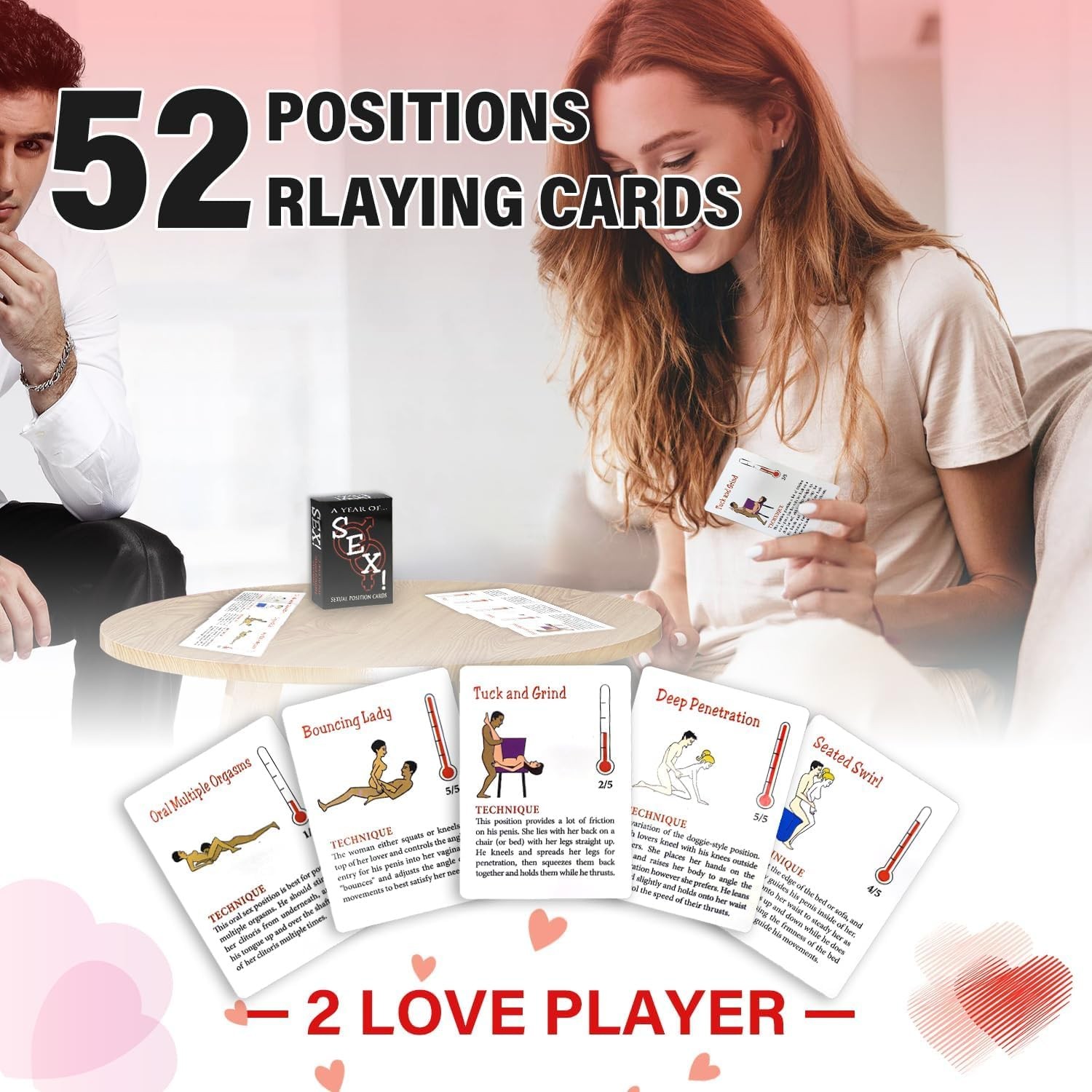 Adult Gaming Cards for Couples, Romantic Date Night Games, Bedroom Fun