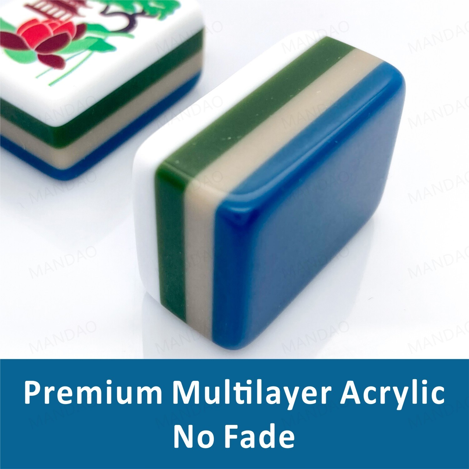 NEW! Vibrant Layered Mahjong Tiles – American Set 160 Tiles – Navy Blue