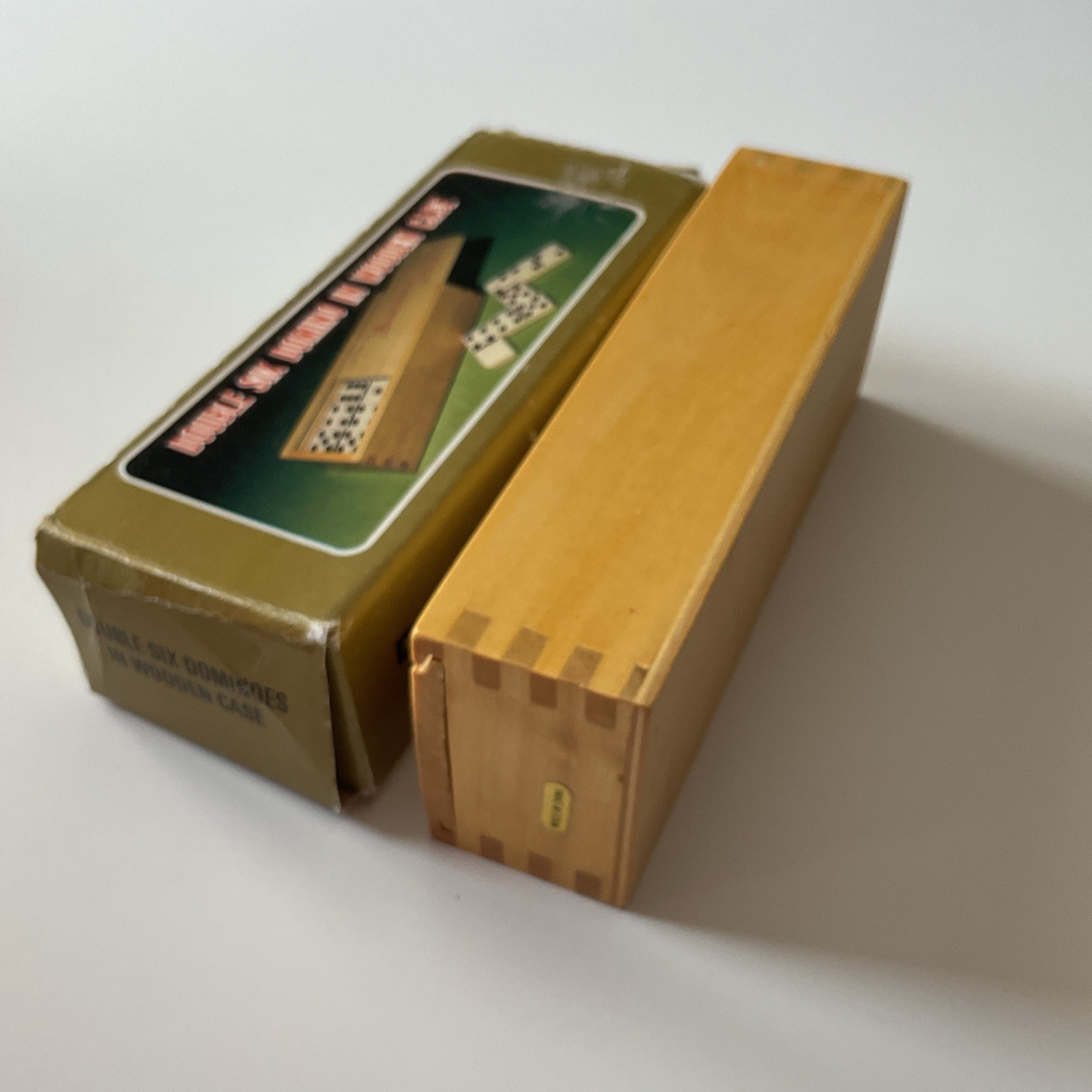 Vintage Double Six Dominoes Set Featuring 28 Tiles Packaged In A Wooden Case