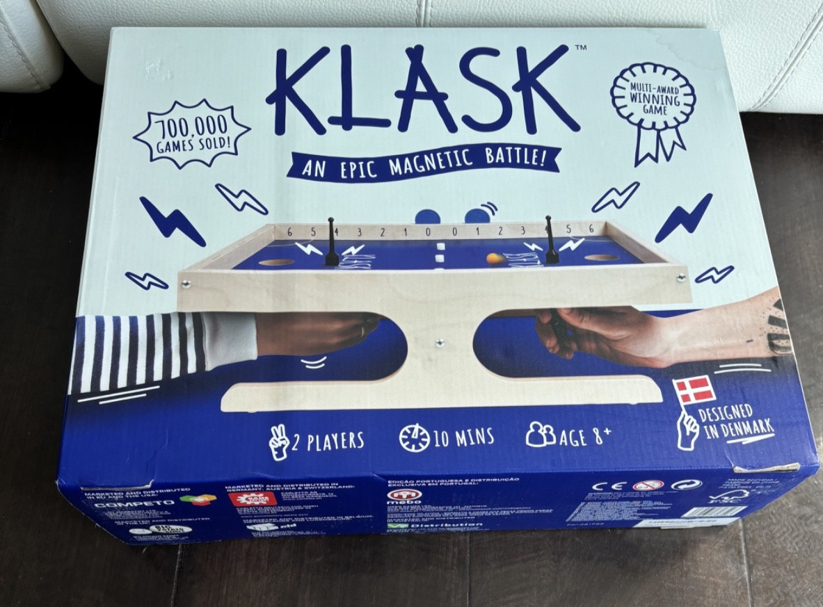 NEW Klask Tabletop Board Game Magnetic Foosball Hockey Battle Denmark Ages 8+