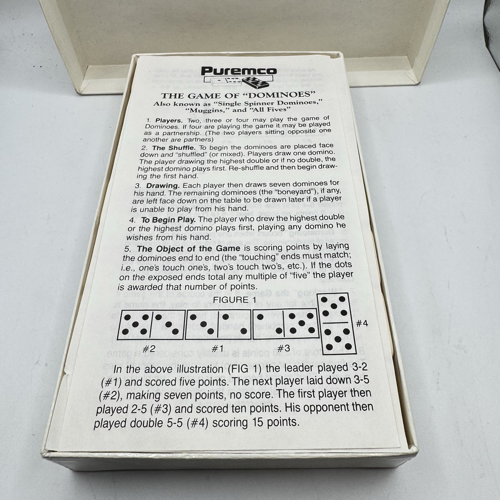 Puremco Marblelike Dominoes Pro Extra Thick USA 28 Pcs American Theme & Rules