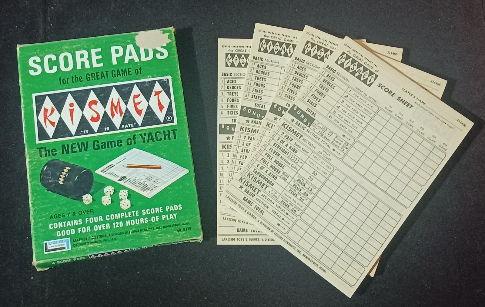 KISMET: Score Pads Vintage Set of 4 Boxed 1964