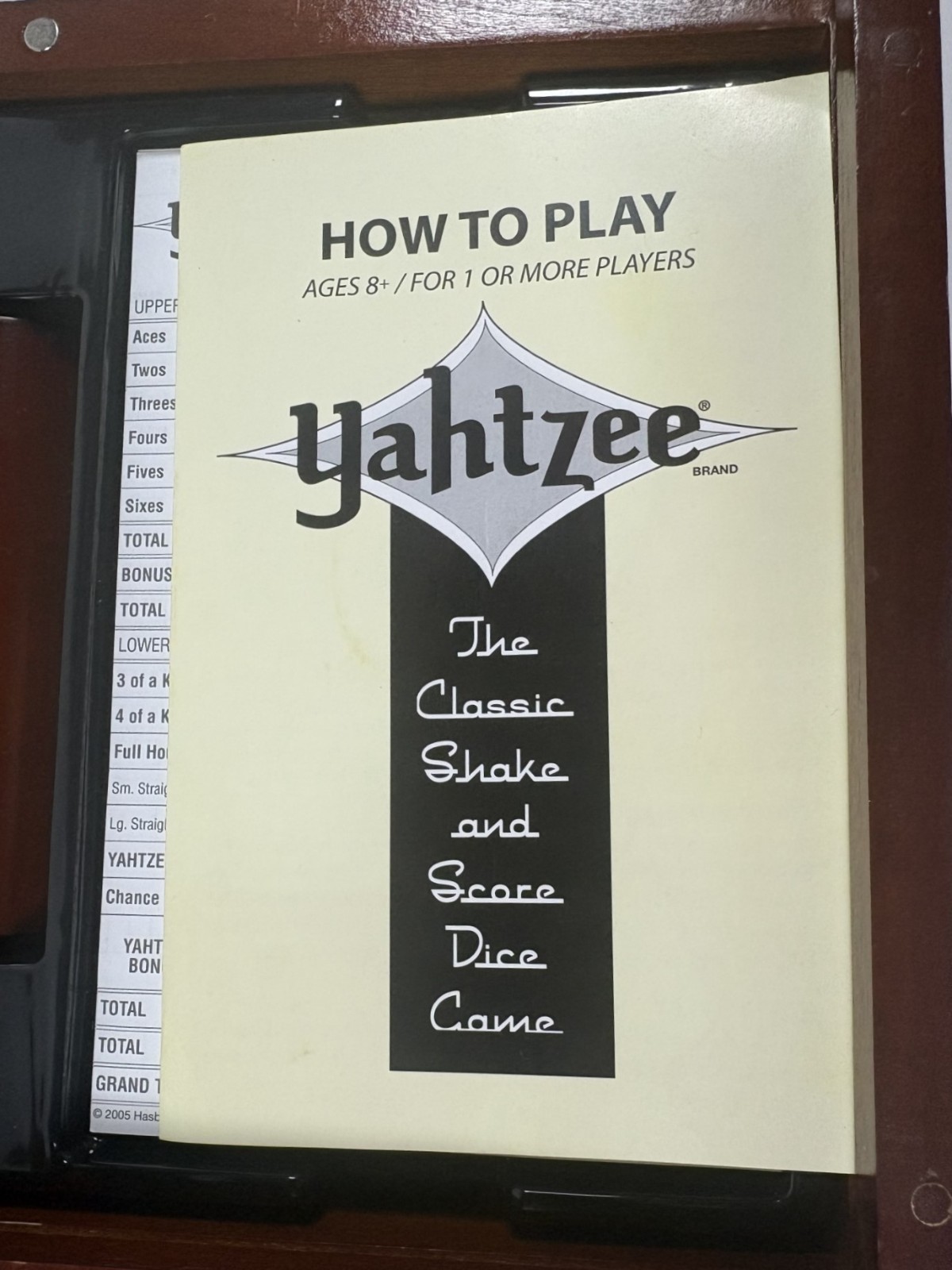 Yahtzee Game Vintage Collection Bookshelf Edition Wooden Box Complete Free Ship