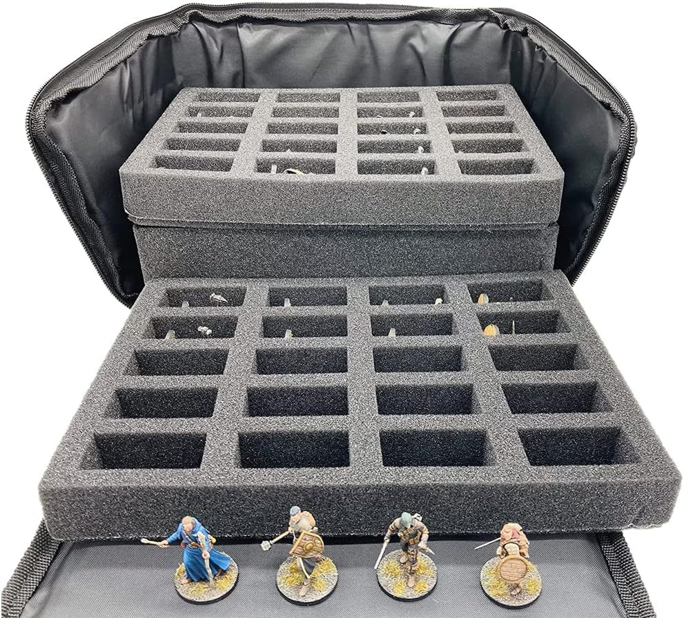 Gargoyle Miniature Carrying Case – 80 Foam Slots for 28Mm Storage – Dnd Case wit