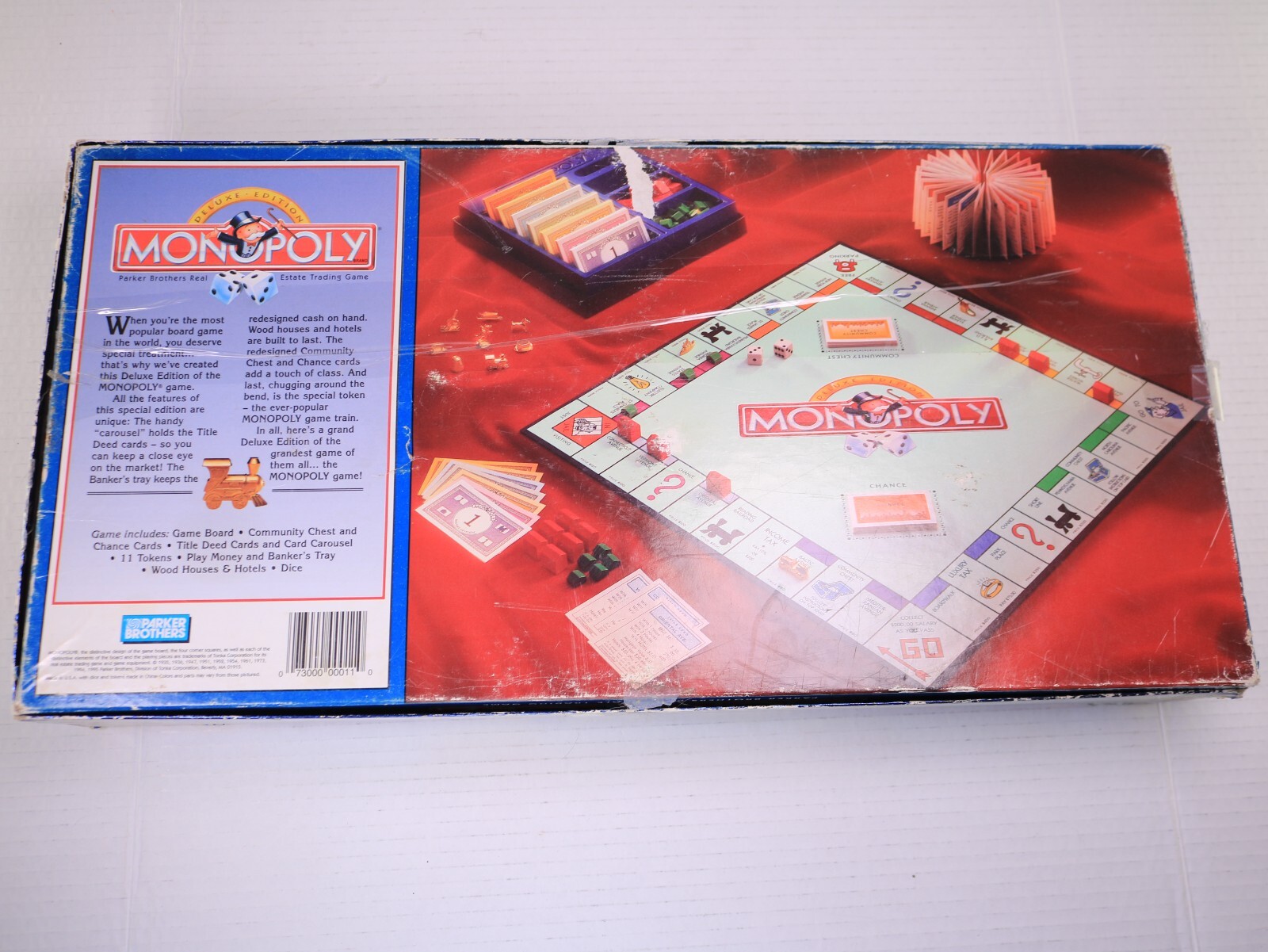 1995 Monopoly Deluxe Edition Board Game 100% Complete Gold Tokens, Clean See Pic
