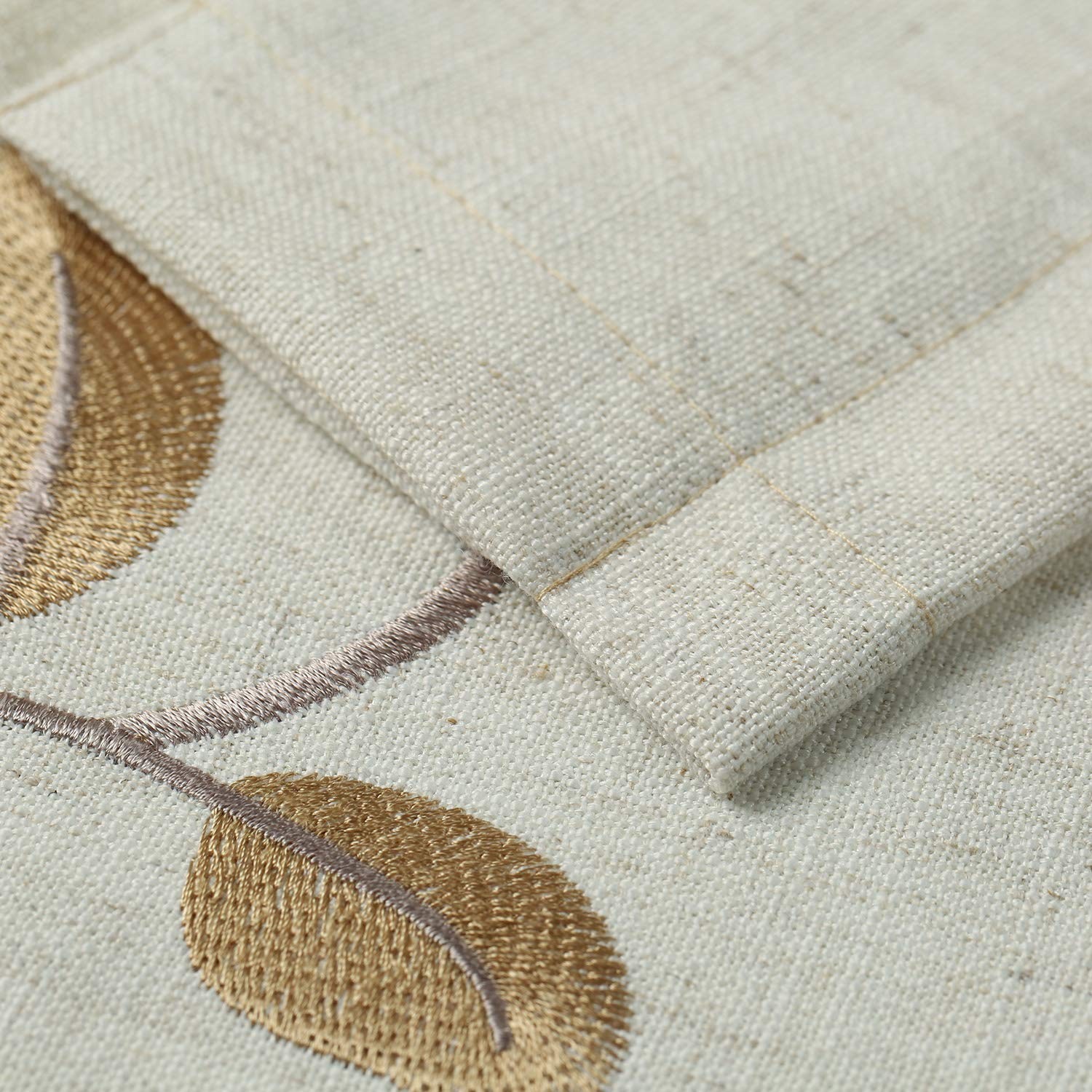 VOGOL Linen Valances for Bathroom, Natural Leaf 52″W x 18″L (Pack of 1), W014