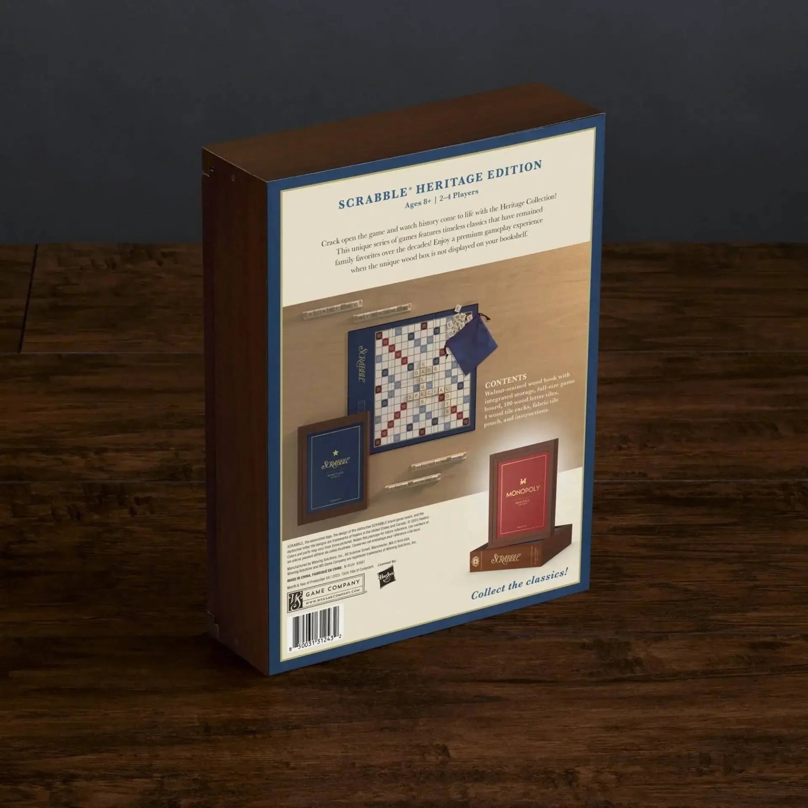 Scrabble | Heritage Edition Board Game | Walnut Storage Box | Brand New-In Box |