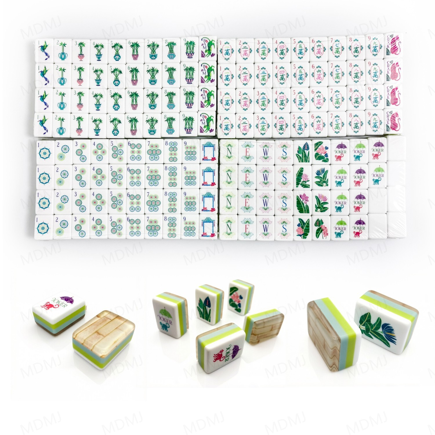 American Mahjong Game Set, 160 Tile Bamboo Pattern Mahjong Tiles Fast Shipping