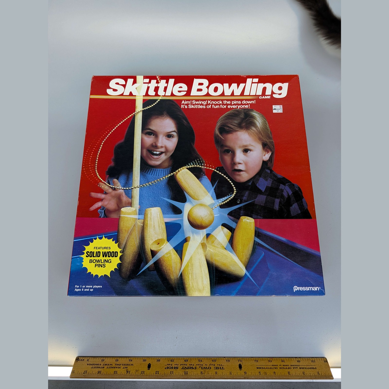 Pressman Skittle Bowling Game #44 Wooden Pins Vintage 1987 Complete Rules Score