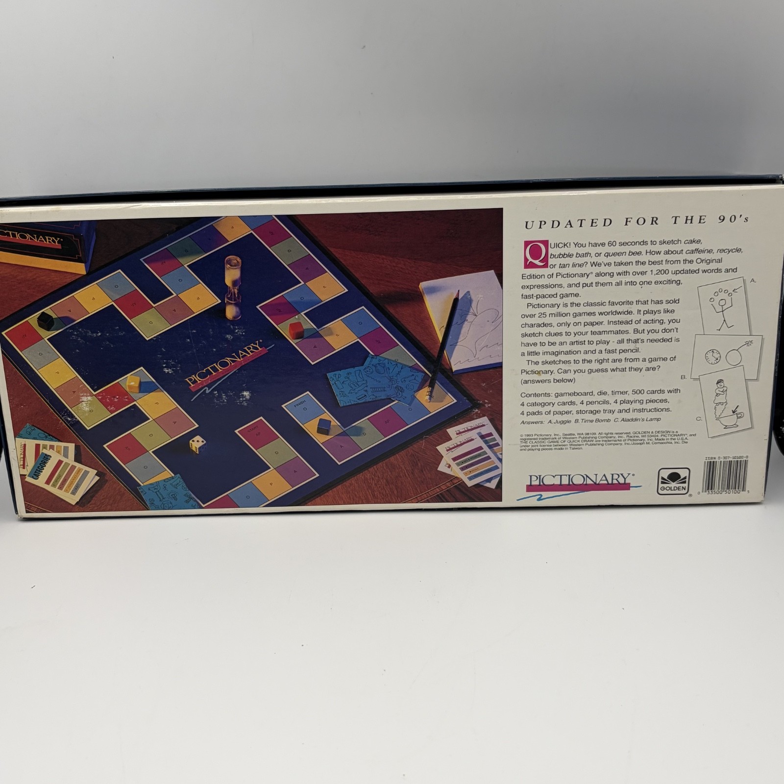 Pictionary Updated For The 90’s Classic Board Game from 1993 COMPLETE