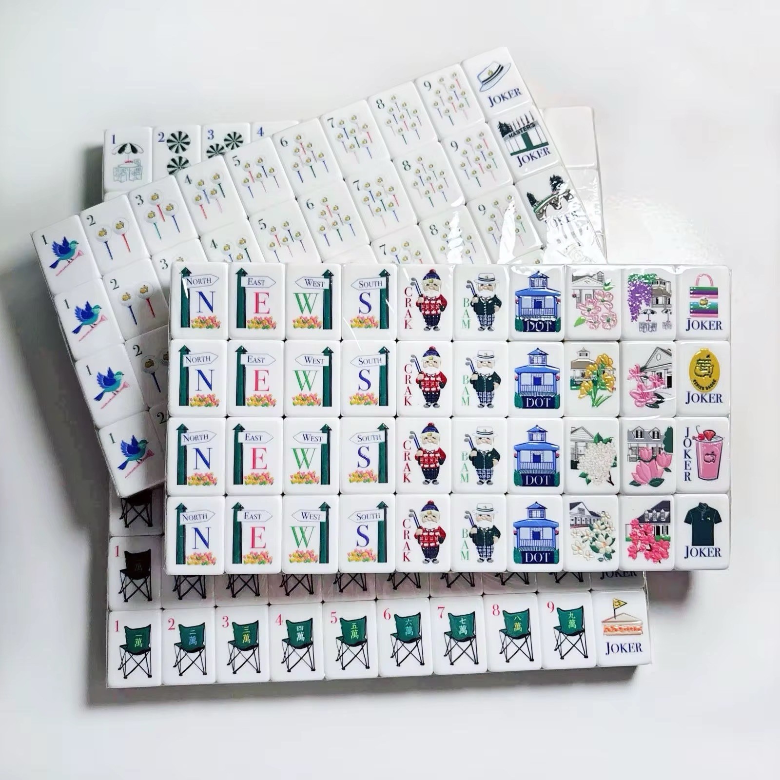 Masters Mahjong 2026 Tile Set American Mahjong Tiles Only, Golf Themed Game