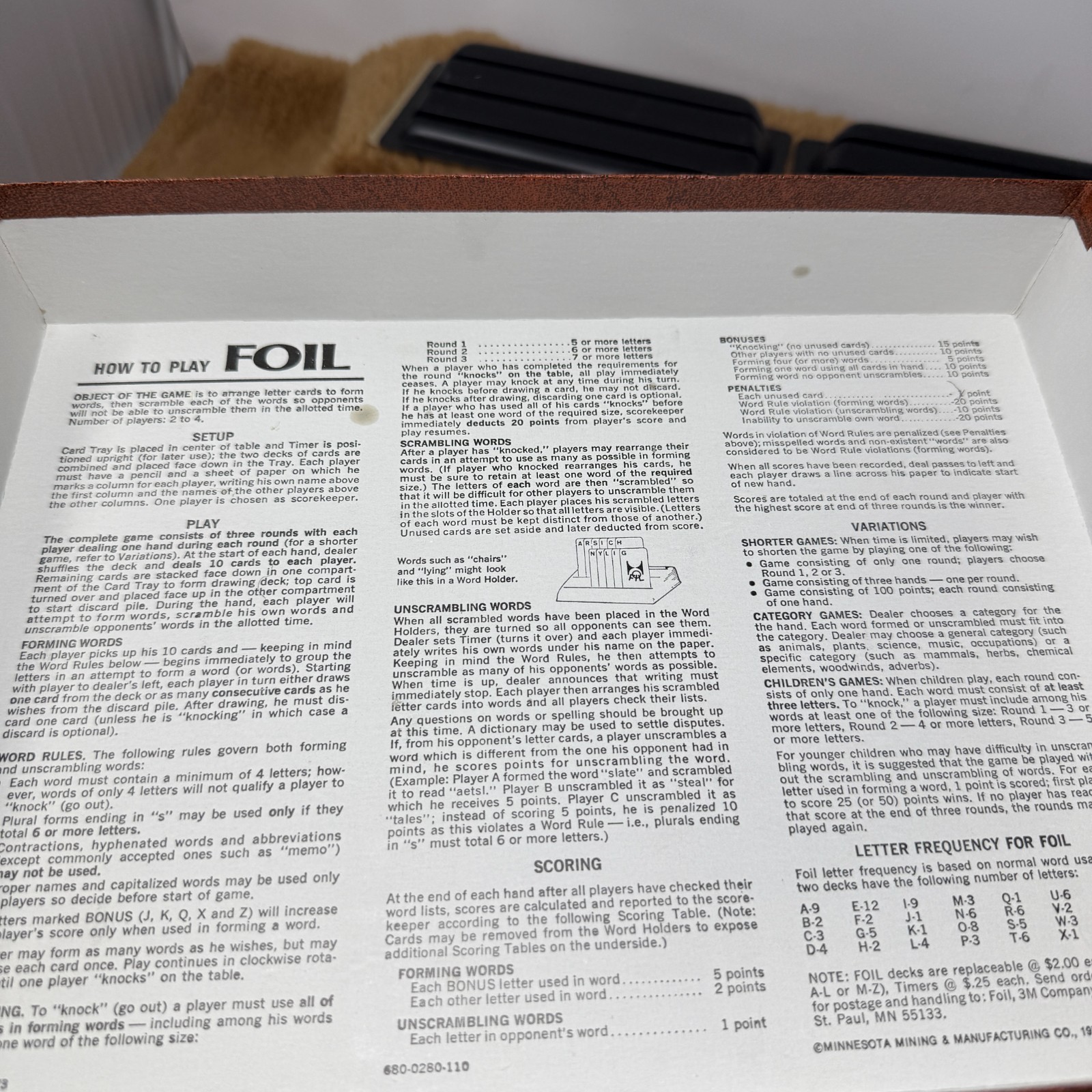 VTG 1968 FOIL Board Game Of Words & Wits – 3M Bookshelf Games Complete EUC