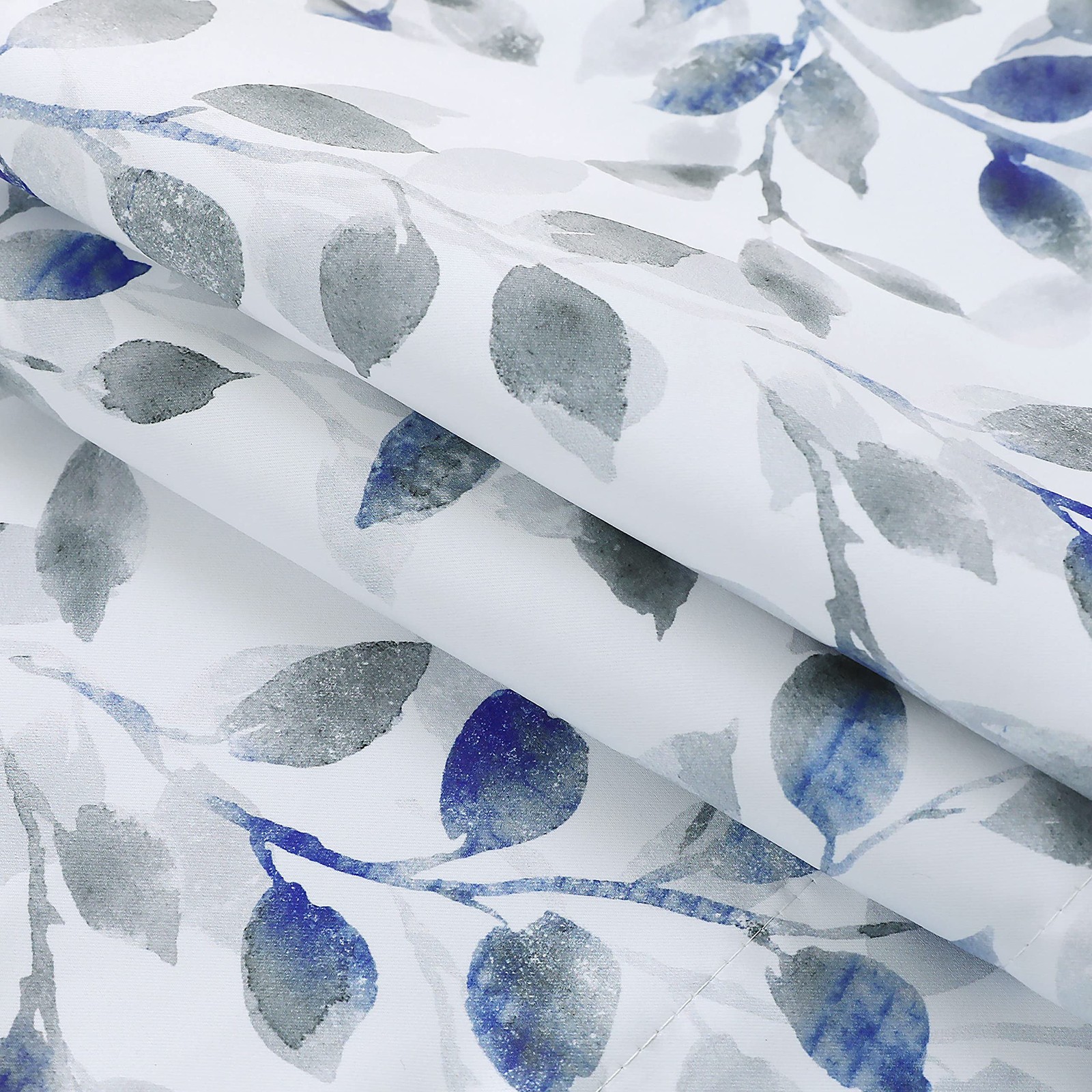 Inselnwald Watercolor Leaves Print Valance for 52″W x 18″L (Pack of 1), Blue