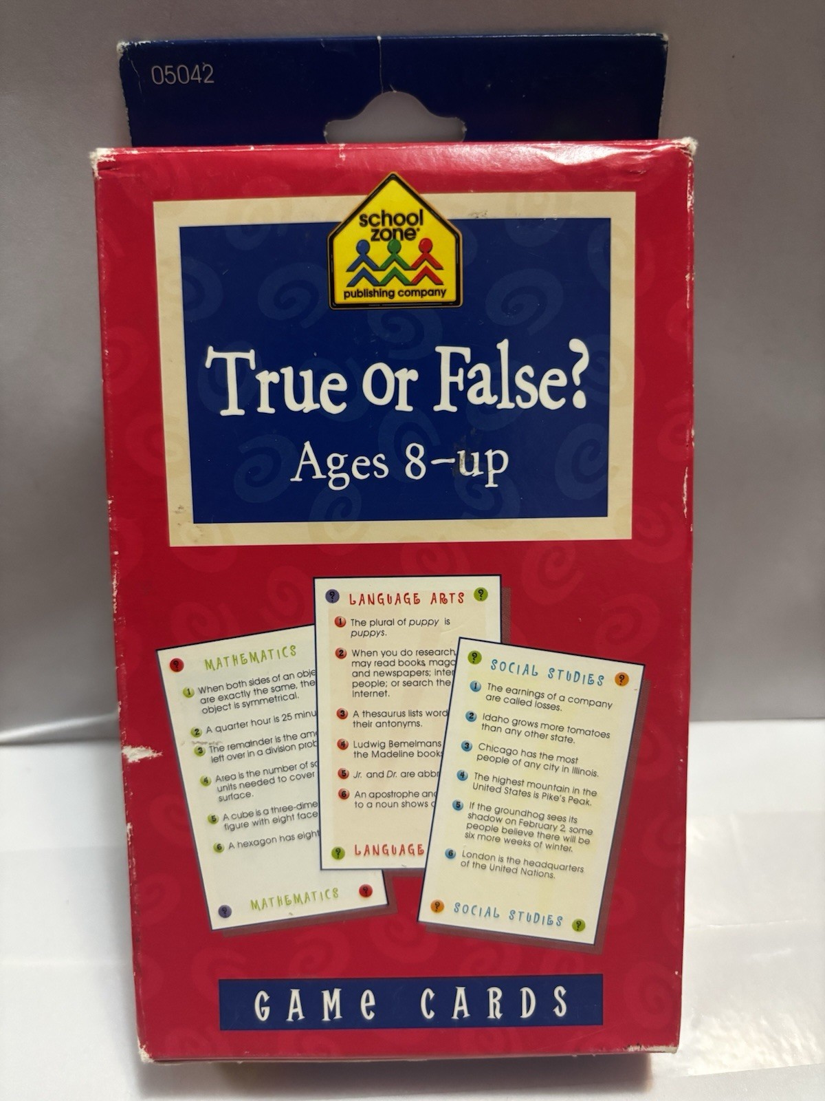 Vintage School Zone True or False Game 55 Game Cards 1 Parent Card EUC Rare HTF