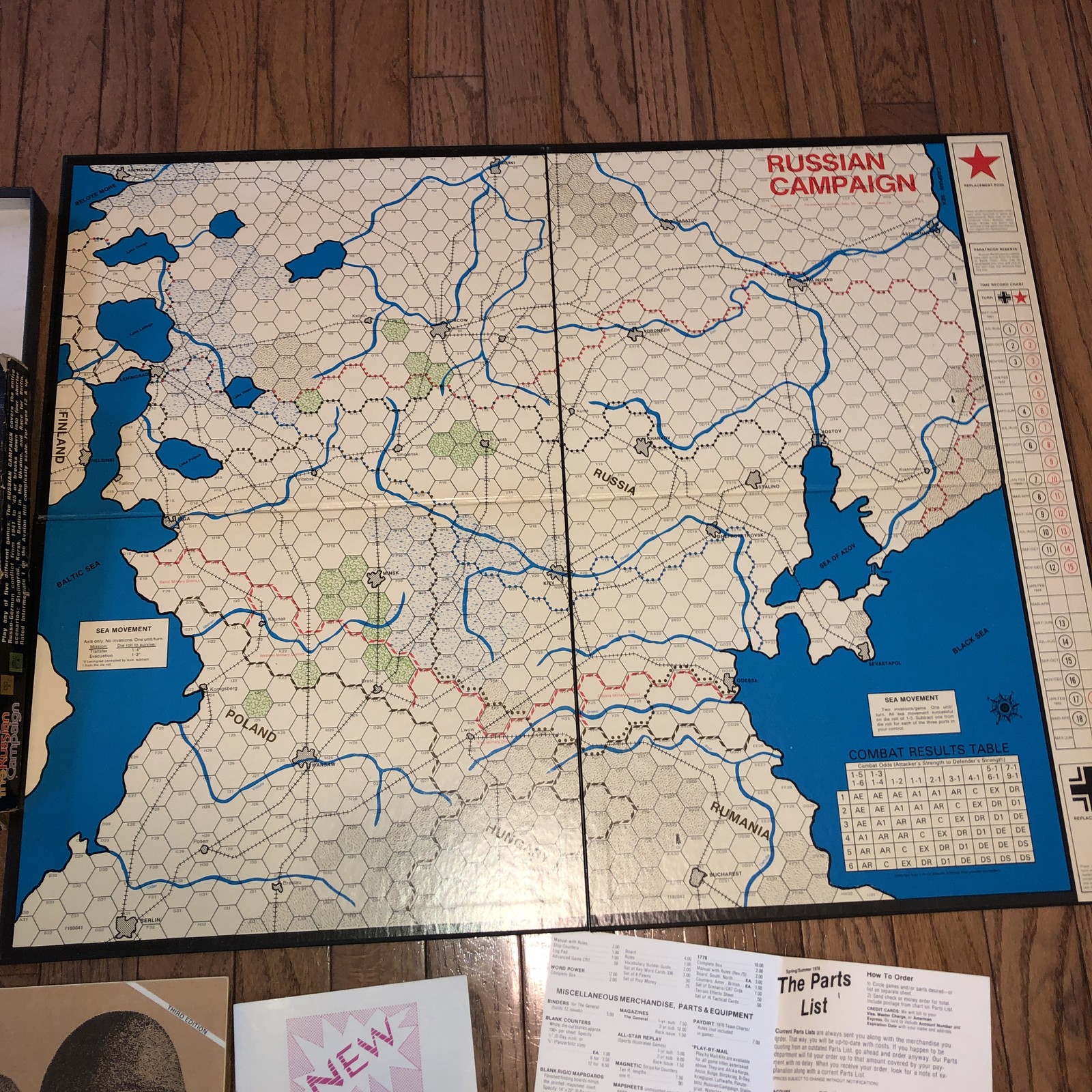 Avalon Hill The Russian Campaign Board Game 1976 Third Edition Wargame 716
