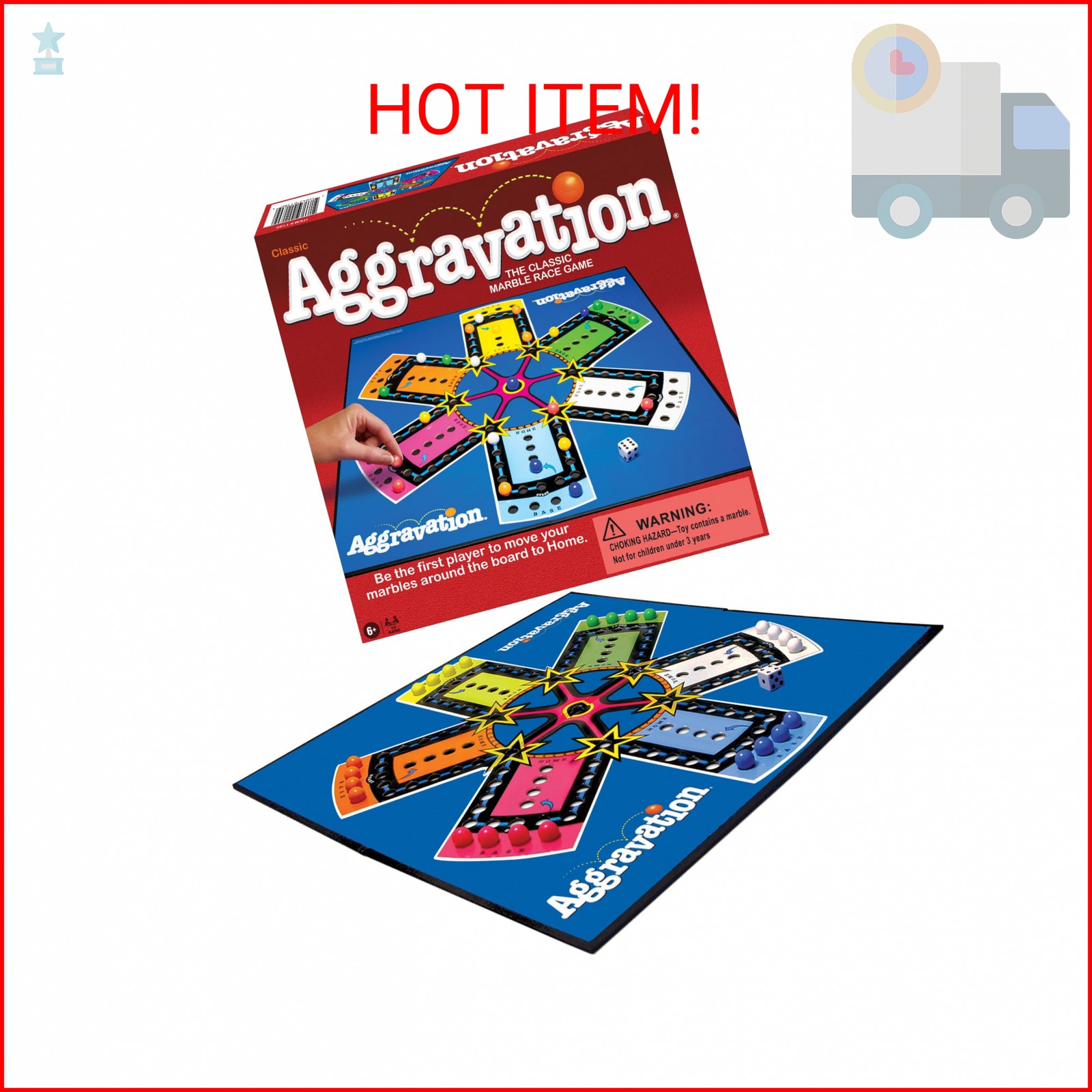 Aggravation with Retro Artwork by Winning Moves Games USA, The Classic Marble Ra