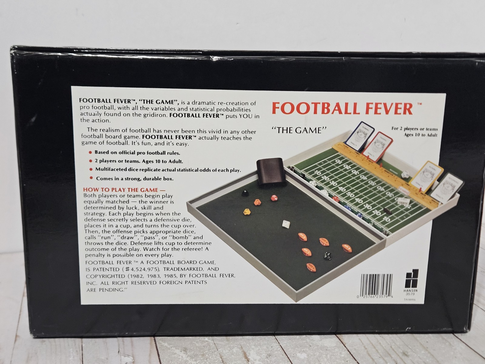 Football Fever The Game Cards Dice Hansen 1985 Vintage Board Game 100% Complete