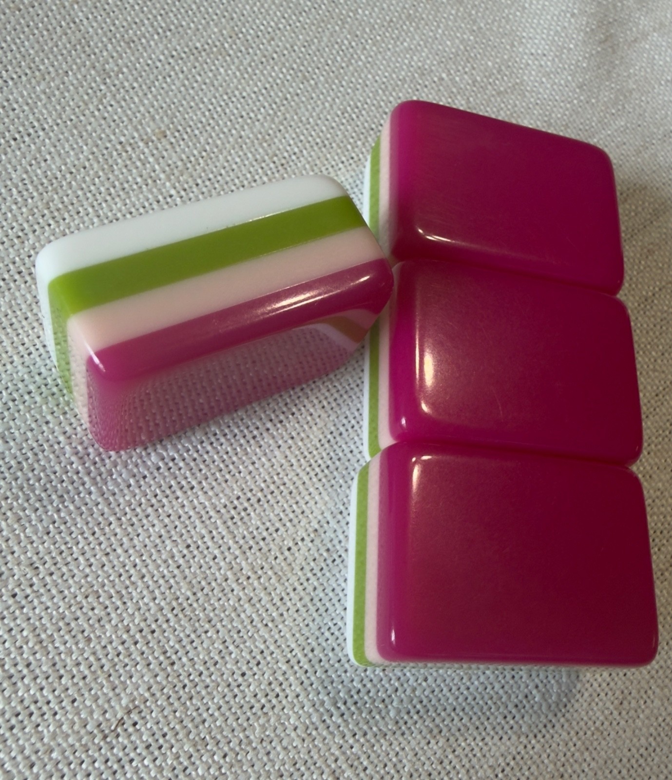Vibrant American Mahjong Tiles – Hot Pink 3 layered