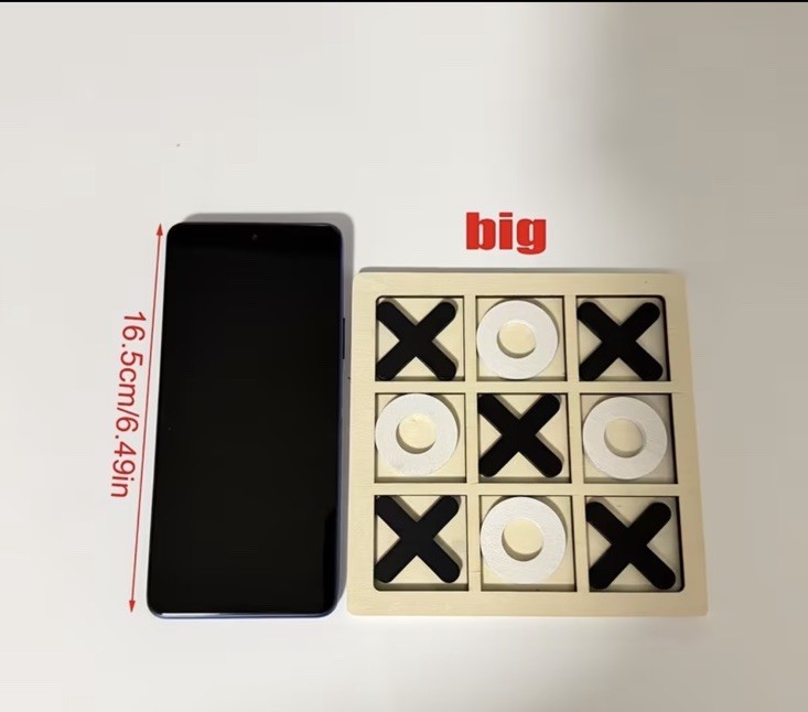 Tic-Tac-Toe Mini Tabletop Wooden Board Game Competitive X O Blocks Kids Gift Big