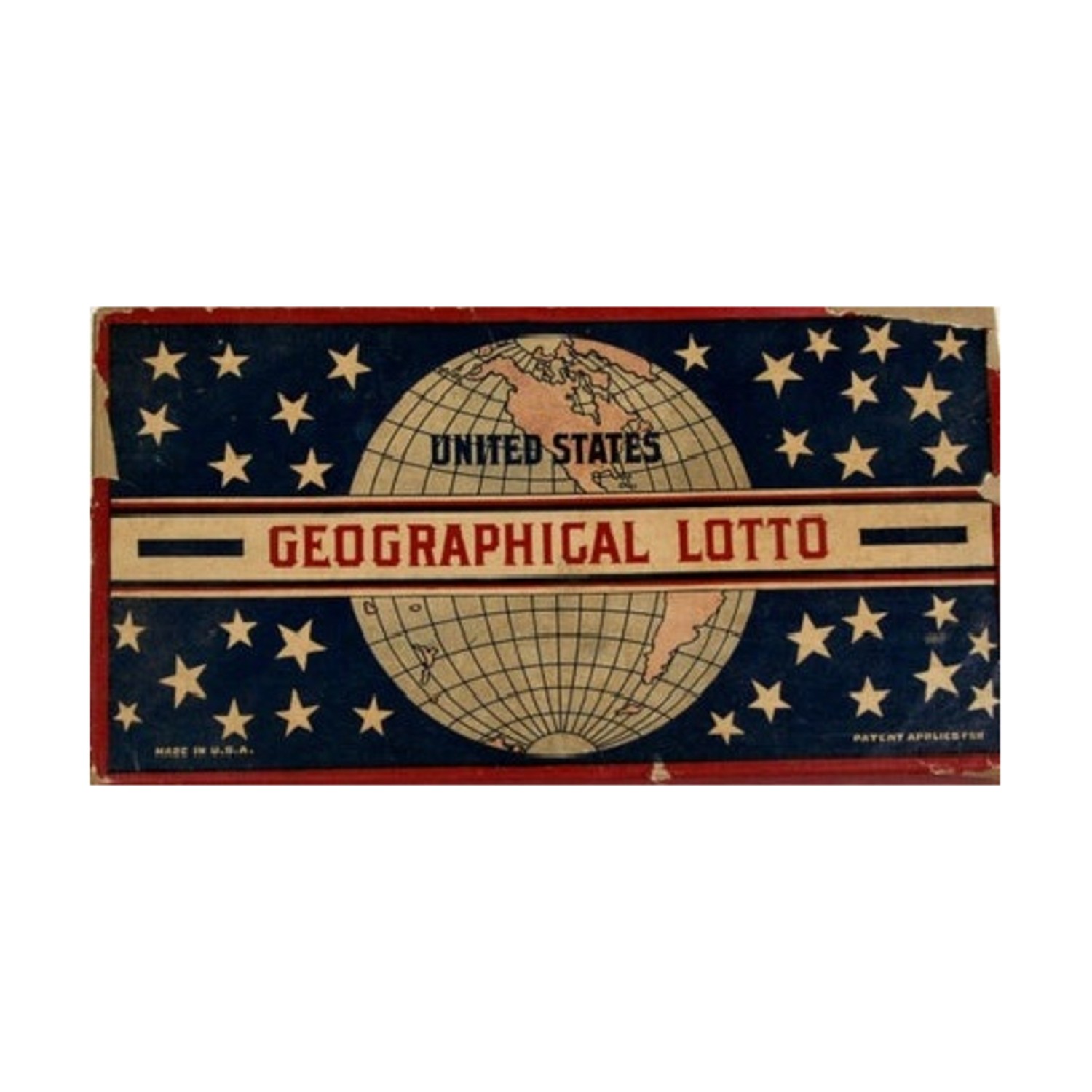 Statler Manufacturing Board Game United States Geographical Lotto Box Fair