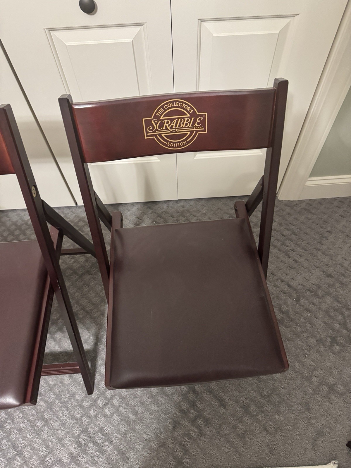 Scrabble Collector’s Edition 1991 Franklin Mint Folding Chairs 1 Of 4