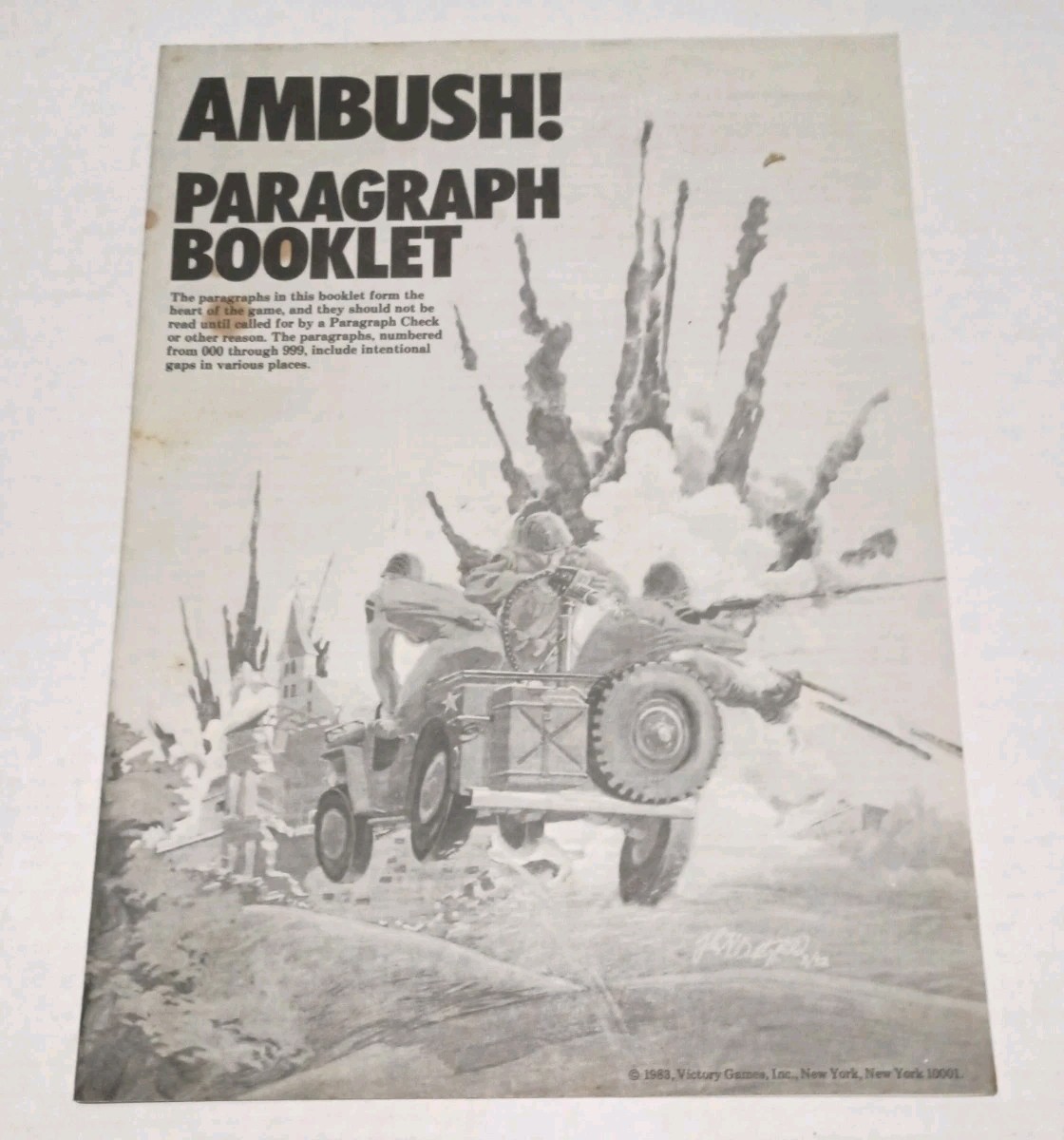 Ambush! Vintage Board Game by Victory Games Inc. VG Condition, Complete