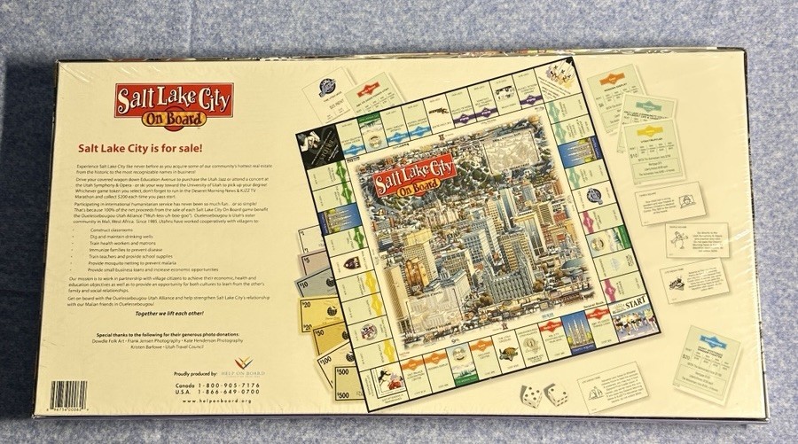 NEW Salt Lake City On Board Family Night Game Salt Lake Utah Theme Not Monopoly