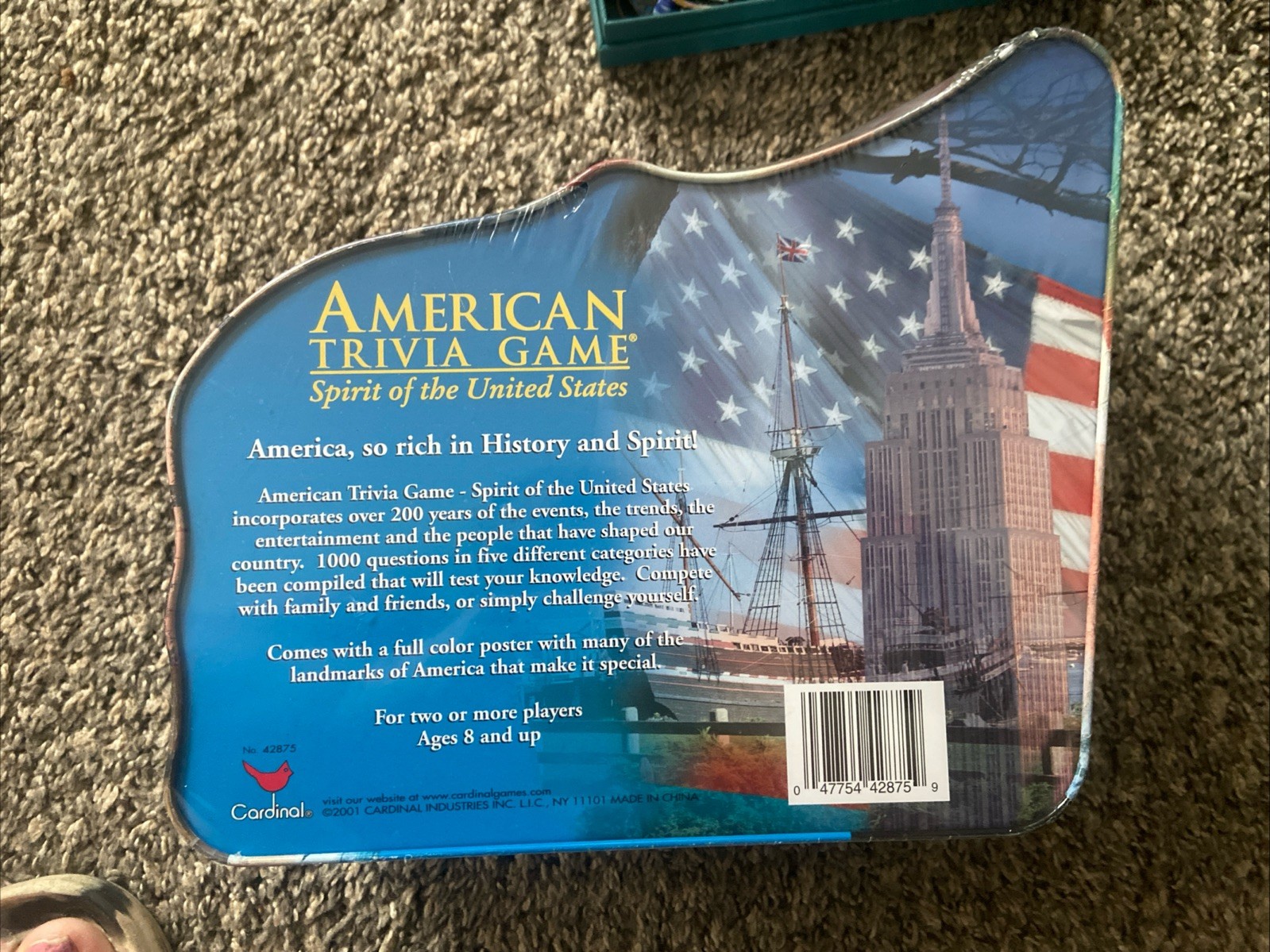 American Trivia Game Spirit United States Educational Family Metal Tin