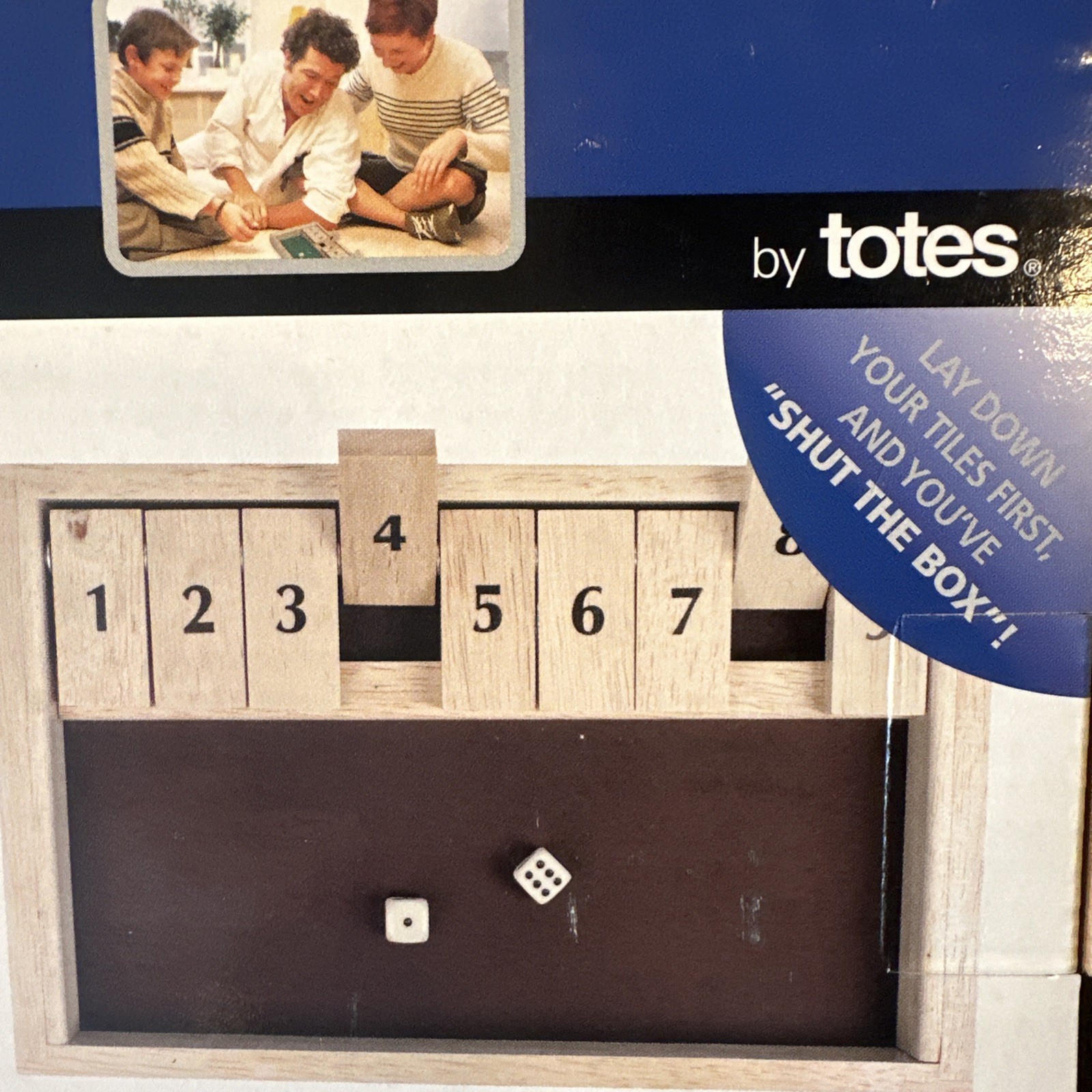 Shut-The-Box Wooden Board Game with Dice By Totes, 1 To Multi-Player Game.