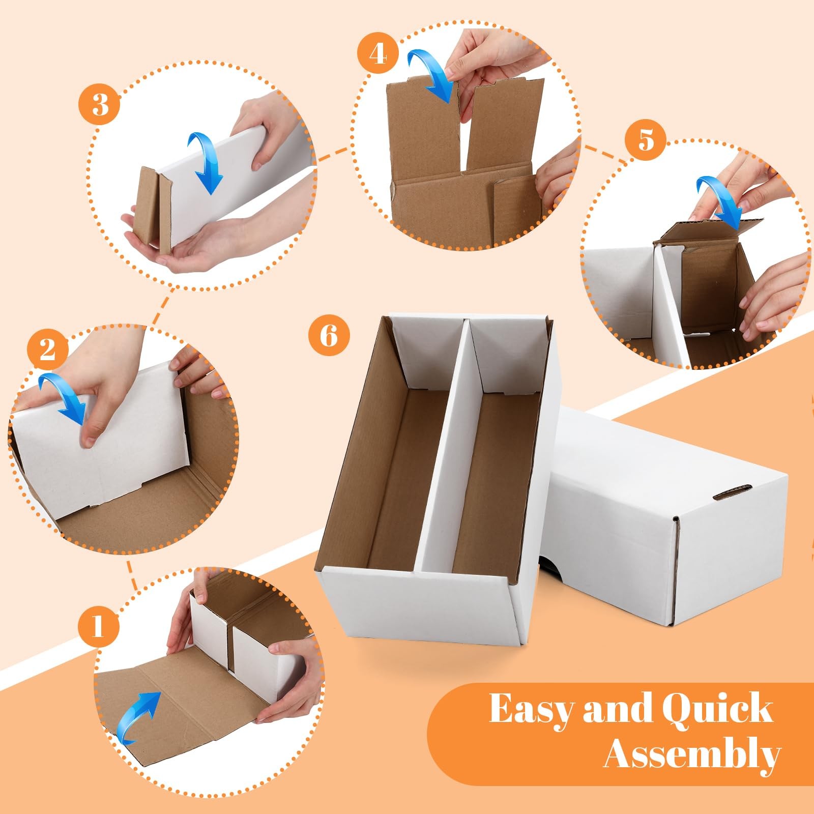 Yexiya 2 Pack 1600 Count Trading/Gaming Card Storage Box 2 Row white