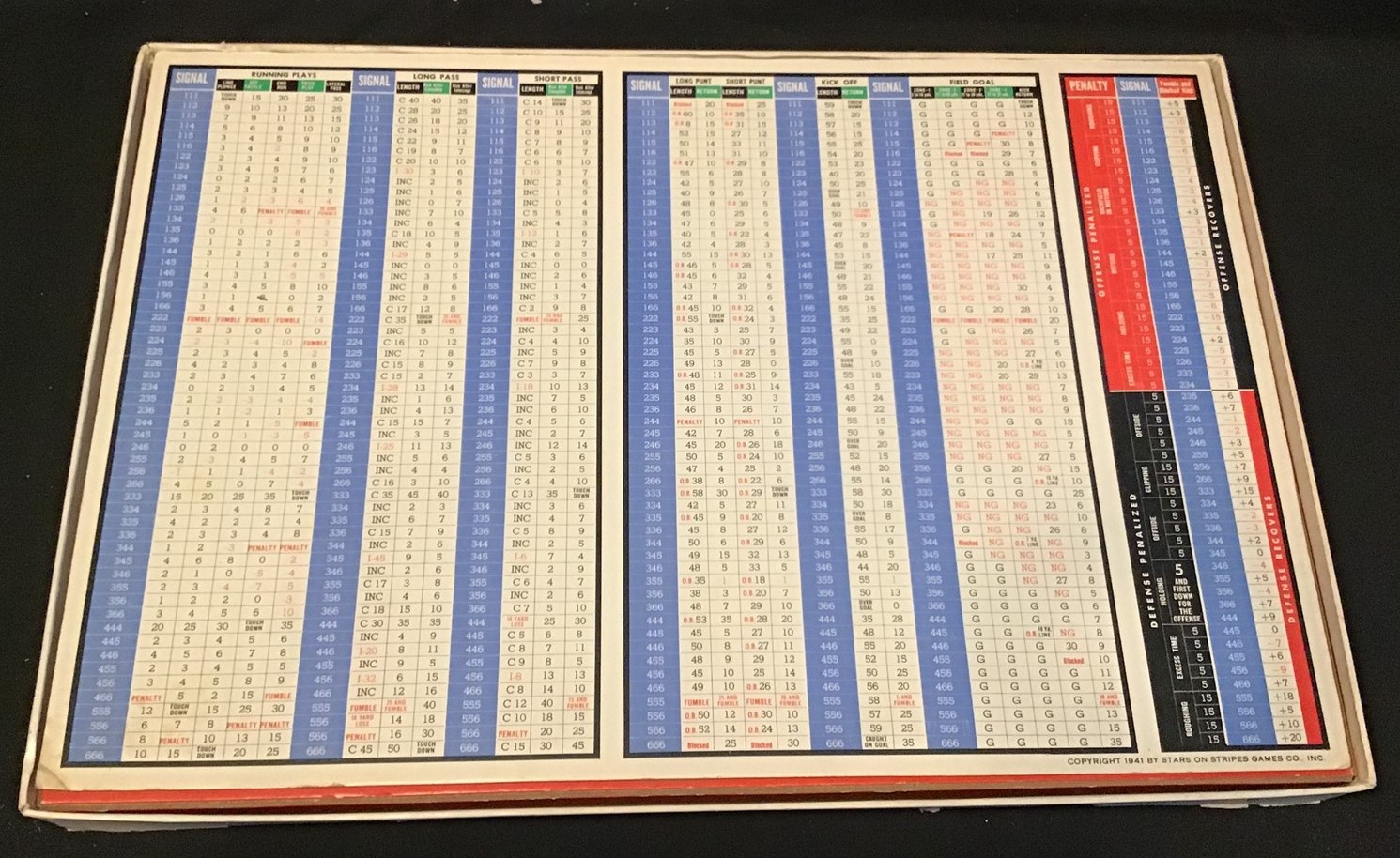 Stars on Stripes Football Games ~ Missing 1 Die ~ 1941 ~ OEJ