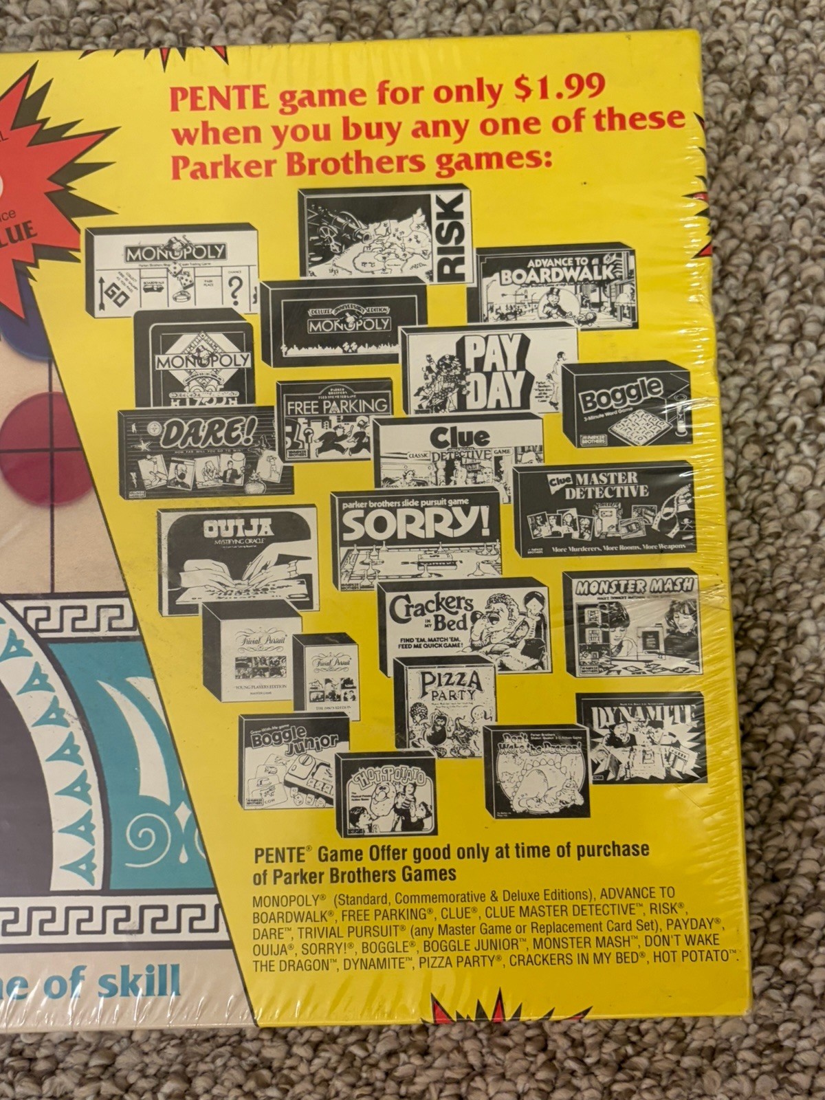 Vintage PENTE (SPECIAL EDITION) Board Game Parker Brothers Game~ Sealed Unopened