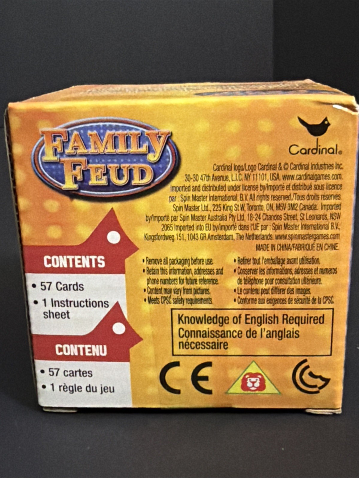 Cardinal Family Feud Boxed Card Game, 57 Cards, TV Game Show, Age 12+