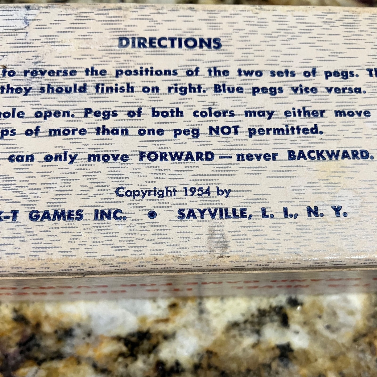 Vintage 1954 Teez Teez Peg Traditional Game in Box, USA