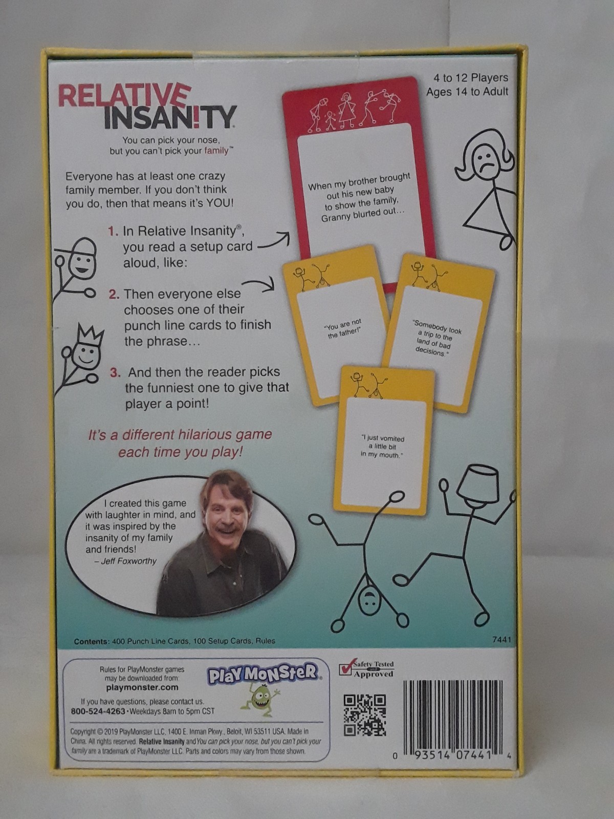 RELATIVE INSANITY Play Monster Family Game – Created by JEFF FOXWORTHY -COMPLETE